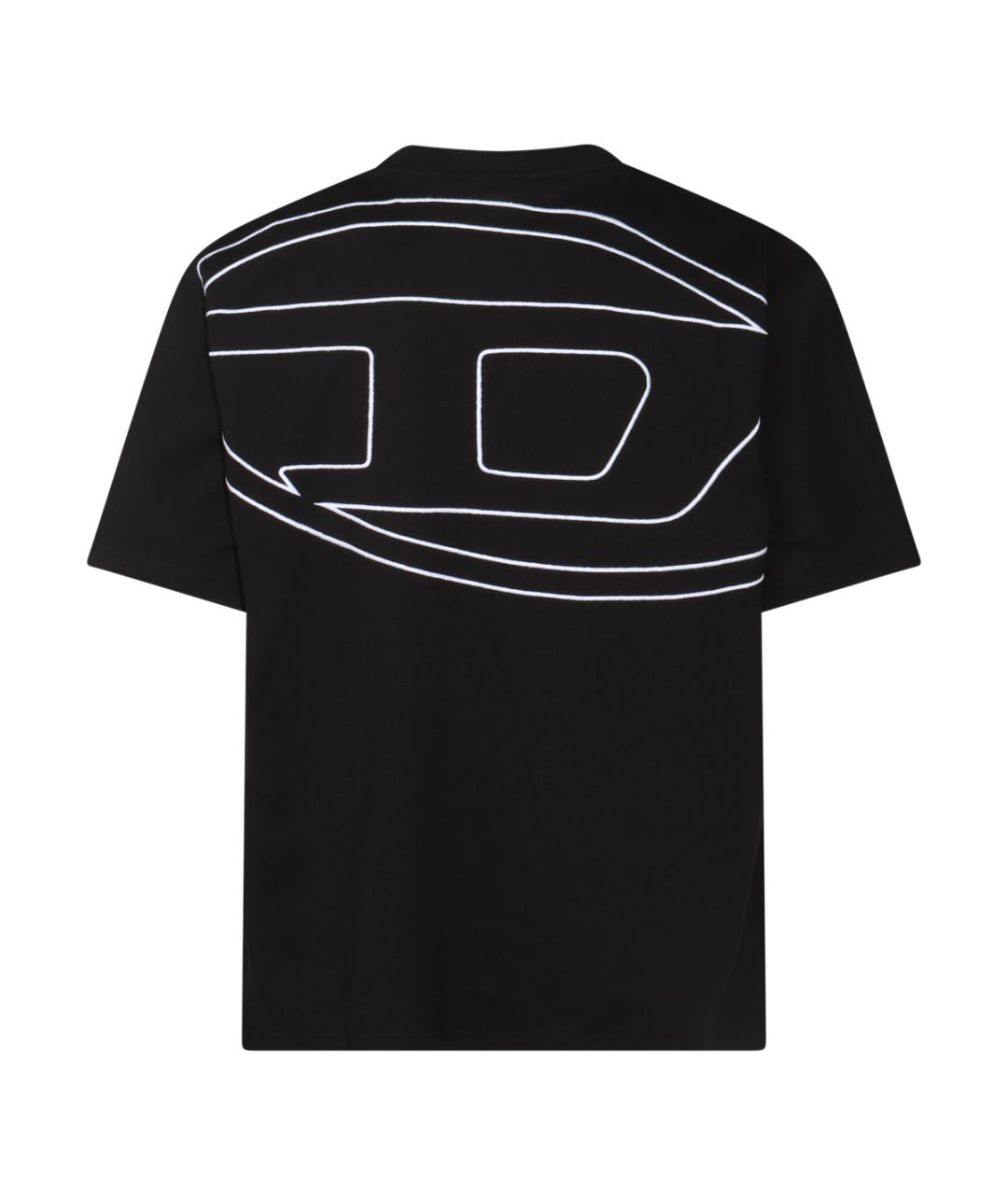 DIESEL Черная хлопковая футболка, фото 2