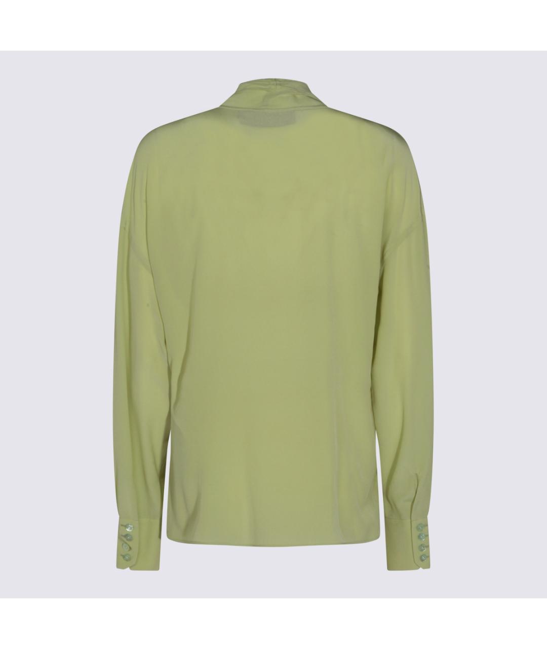 GUCCI Зеленая шелковая блузы, фото 3