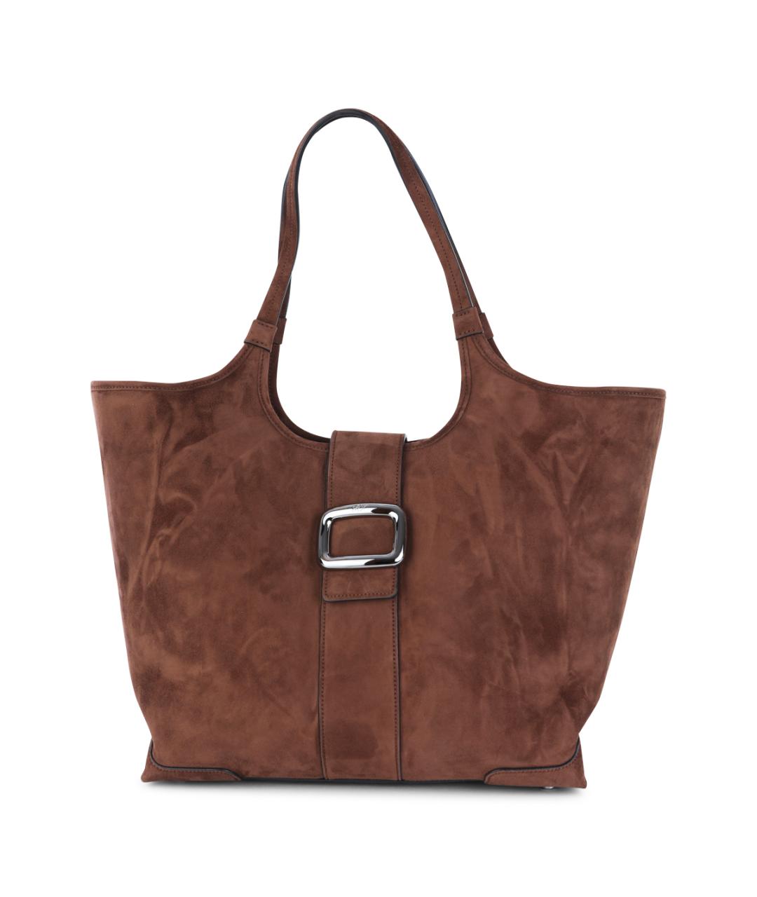 ROGER VIVIER Коричневая замшевая сумка тоут, фото 1