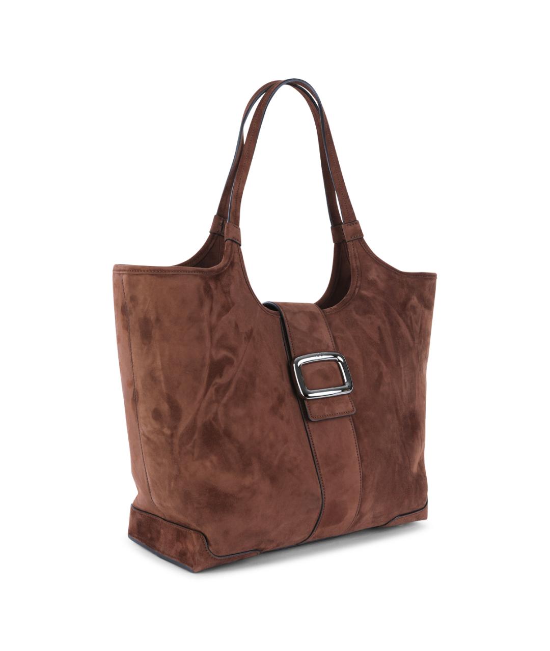 ROGER VIVIER Коричневая замшевая сумка тоут, фото 2