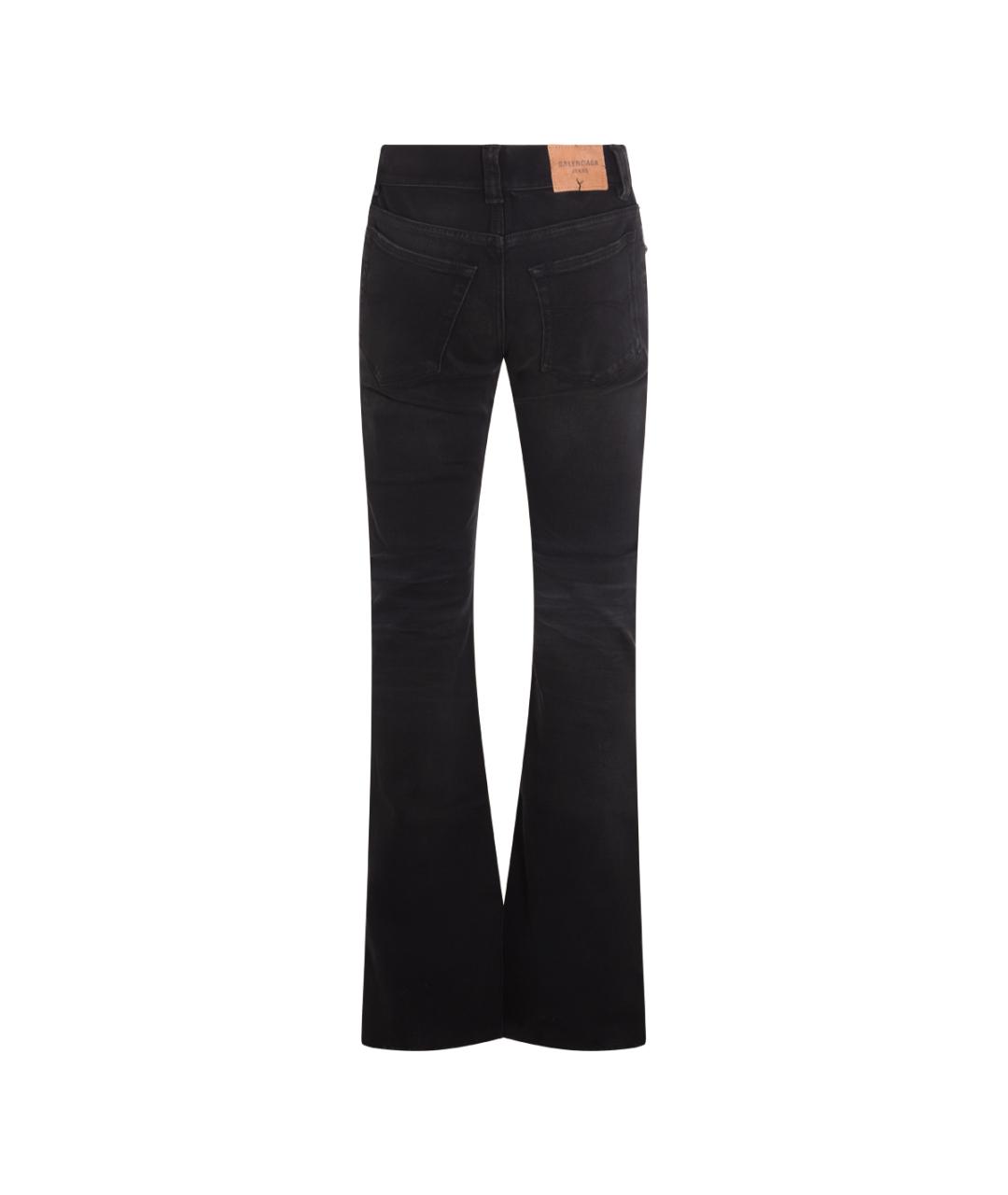 BALENCIAGA Черные хлопковые джинсы клеш, фото 2