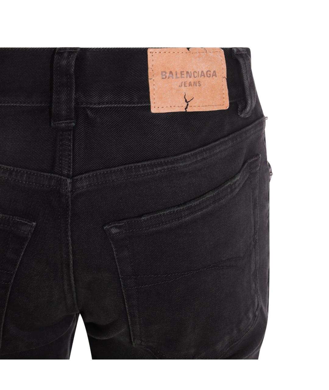 BALENCIAGA Черные хлопковые джинсы клеш, фото 4