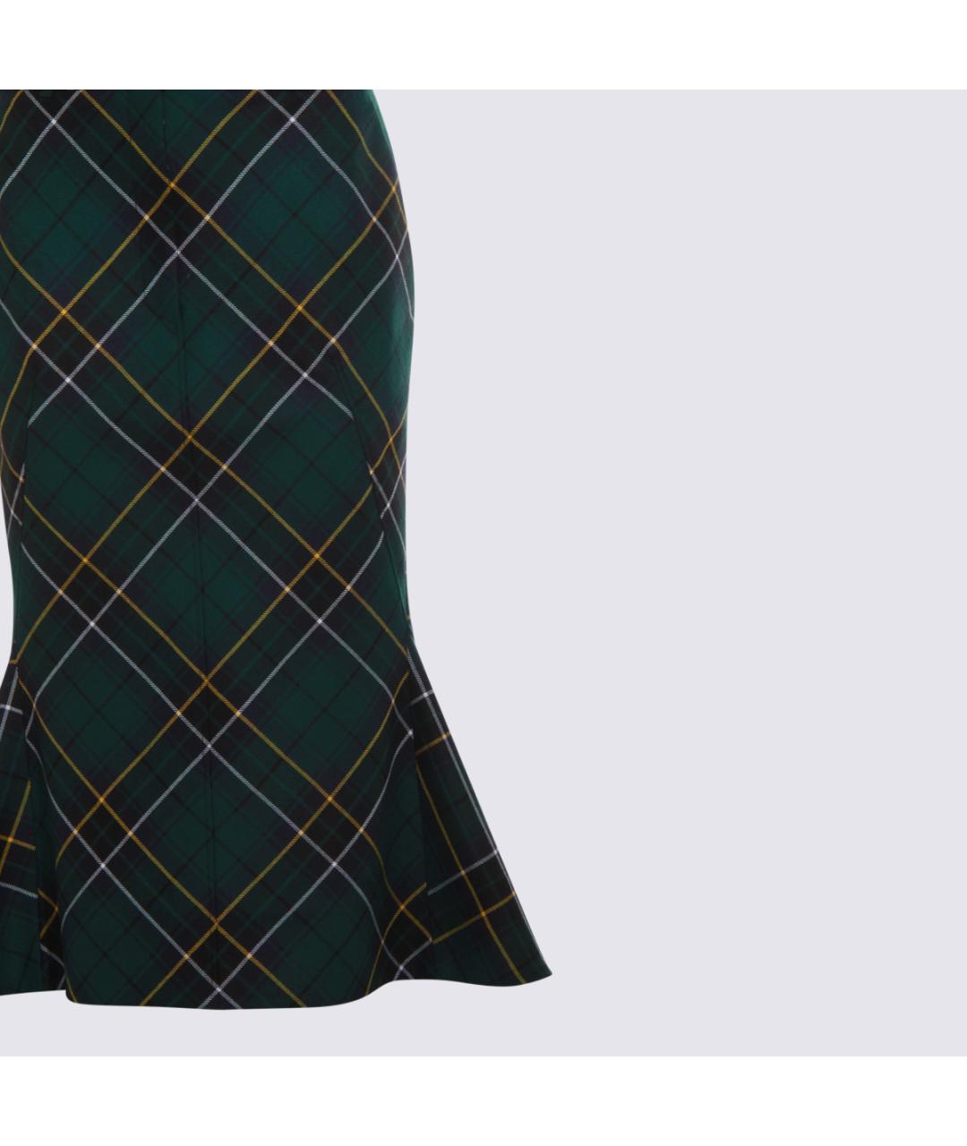 ALEXANDER MCQUEEN Мульти шерстяная юбка миди, фото 5