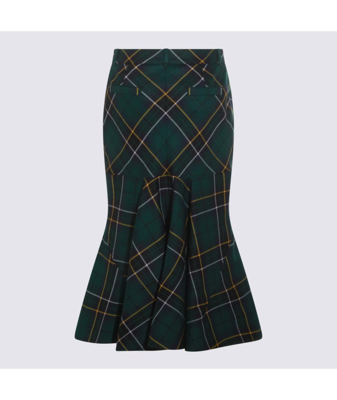 ALEXANDER MCQUEEN Мульти шерстяная юбка миди, фото 3