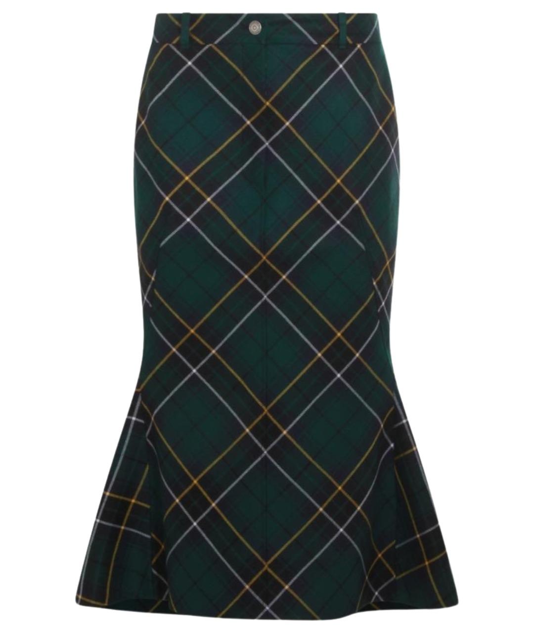 ALEXANDER MCQUEEN Мульти шерстяная юбка миди, фото 1