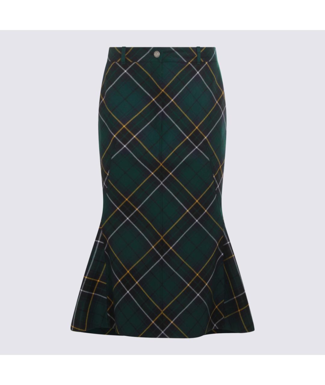 ALEXANDER MCQUEEN Мульти шерстяная юбка миди, фото 2