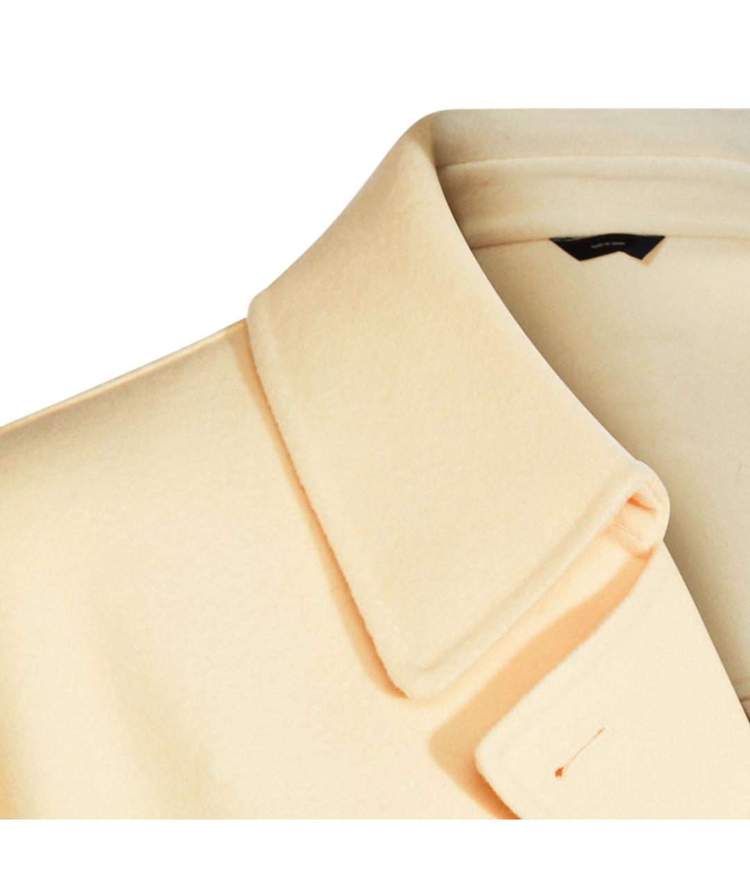 FENDI Желтое шерстяное пальто, фото 4