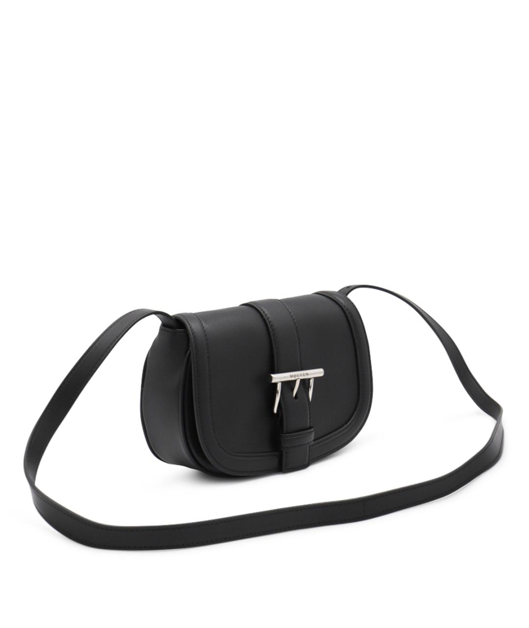 ALEXANDER MCQUEEN Черная кожаная сумка через плечо, фото 2