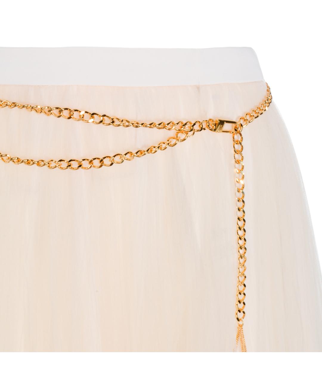 ELISABETTA FRANCHI Бежевая юбка миди, фото 4