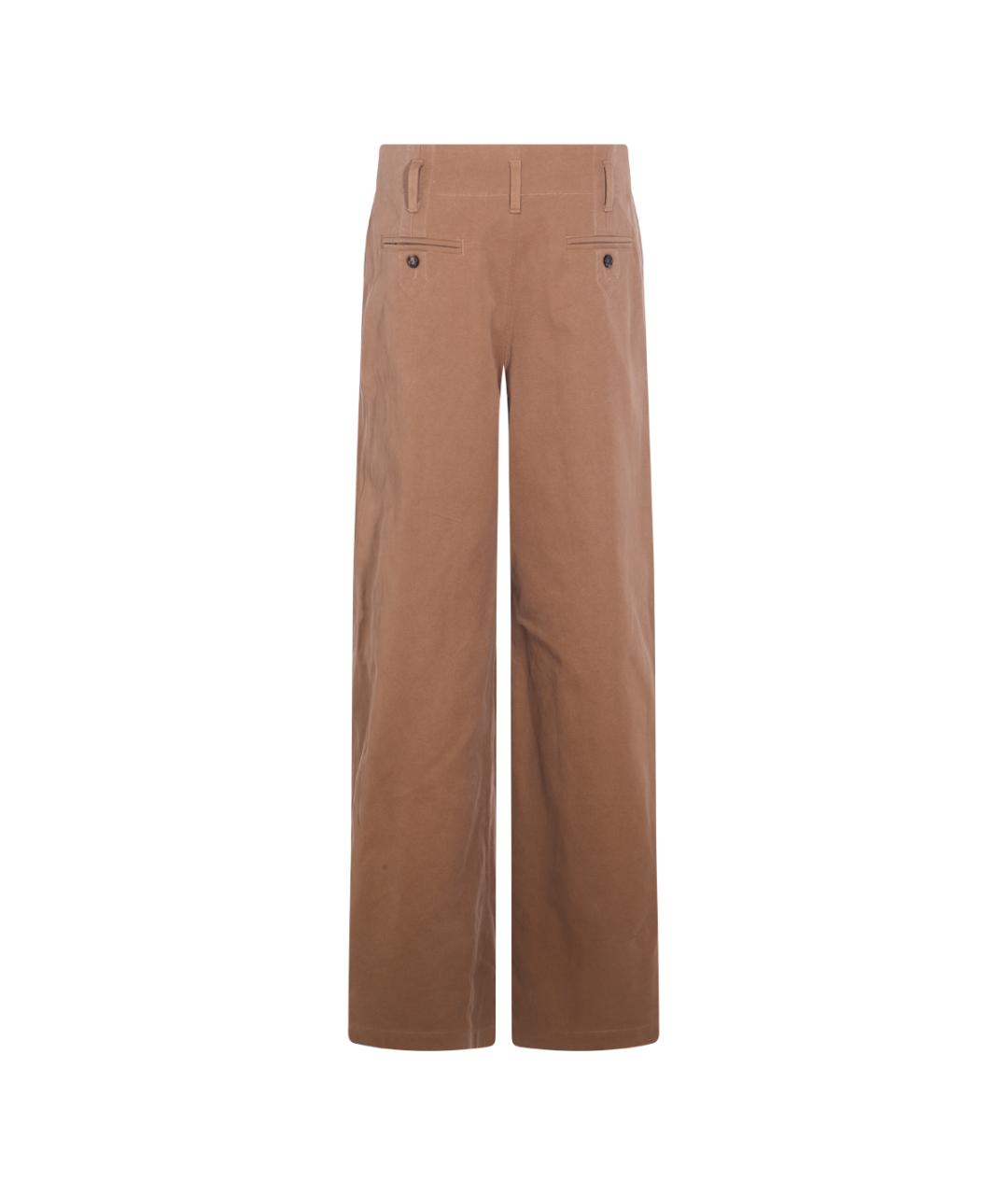 CHLOE Коричневые хлопковые прямые брюки, фото 2