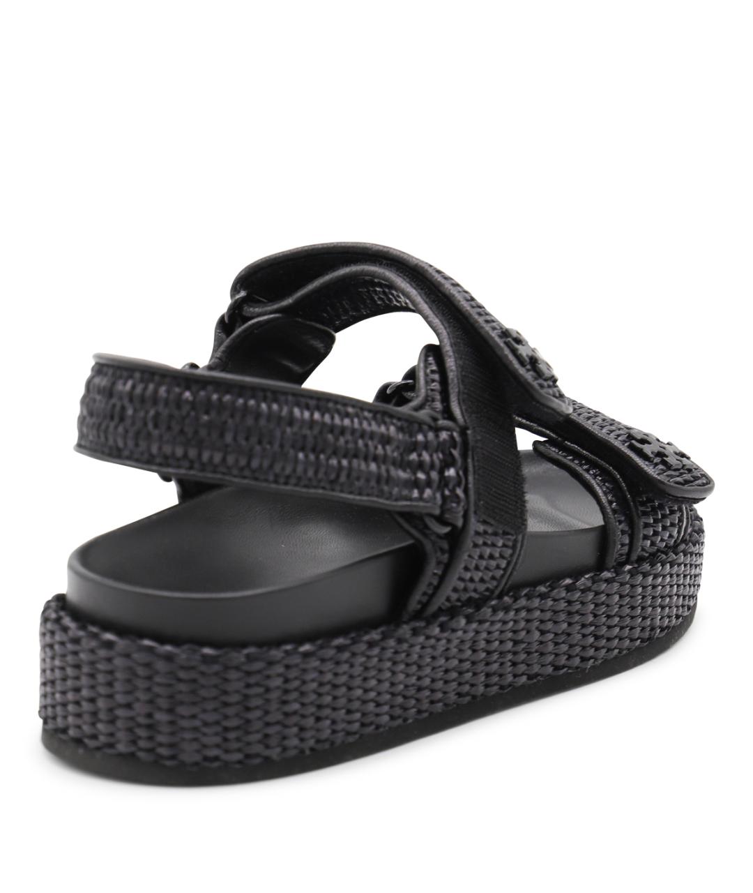 TORY BURCH Черные кожаные босоножки, фото 3