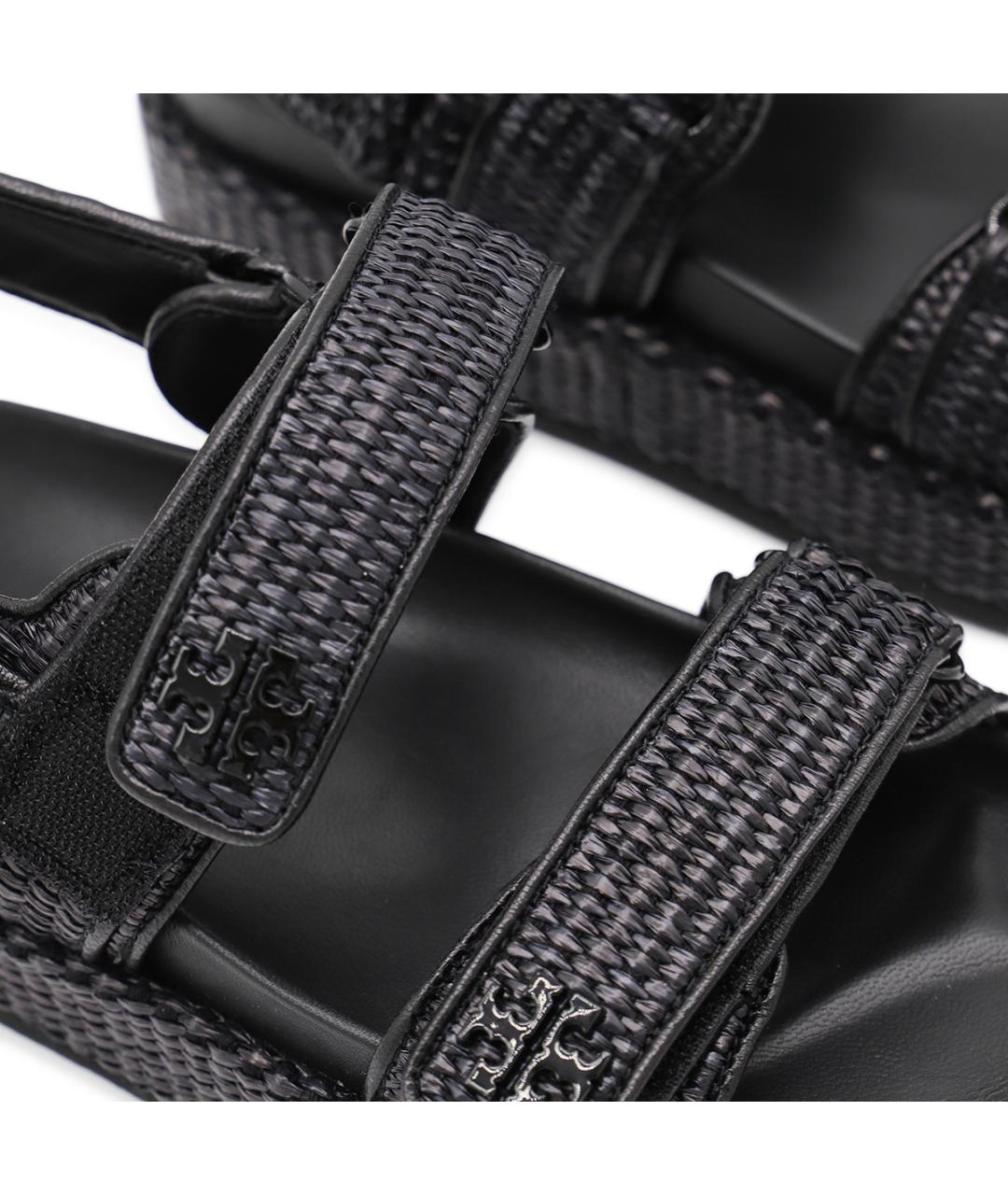 TORY BURCH Черные кожаные босоножки, фото 4