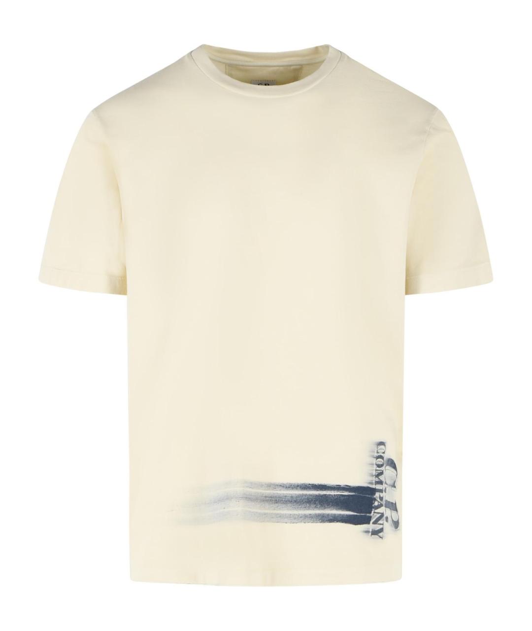 CP COMPANY Бежевая хлопковая футболка, фото 1