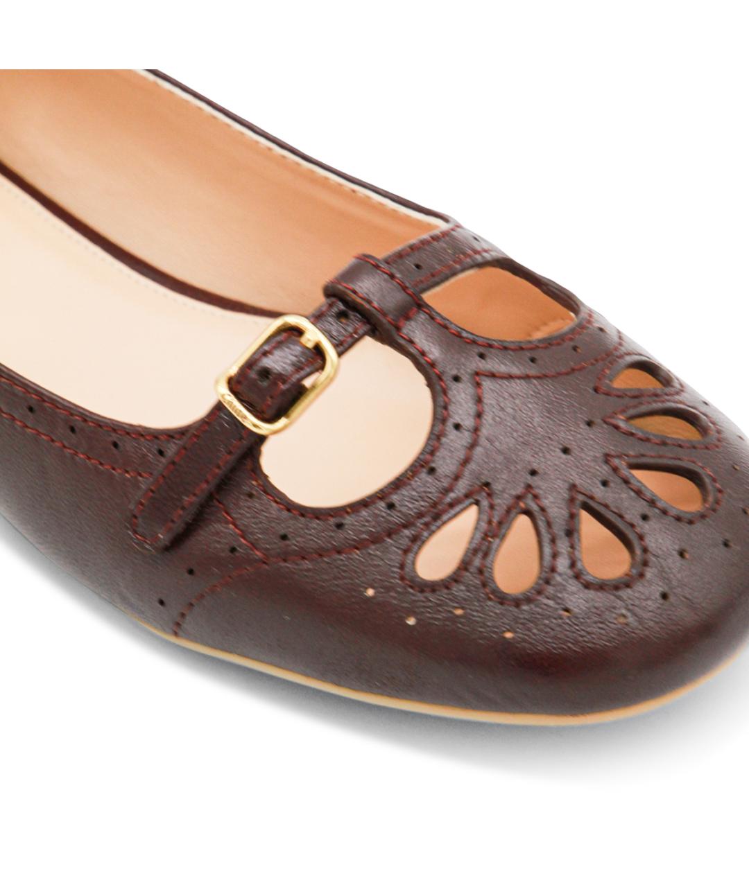 CHLOE Бордовые кожаные балетки, фото 4