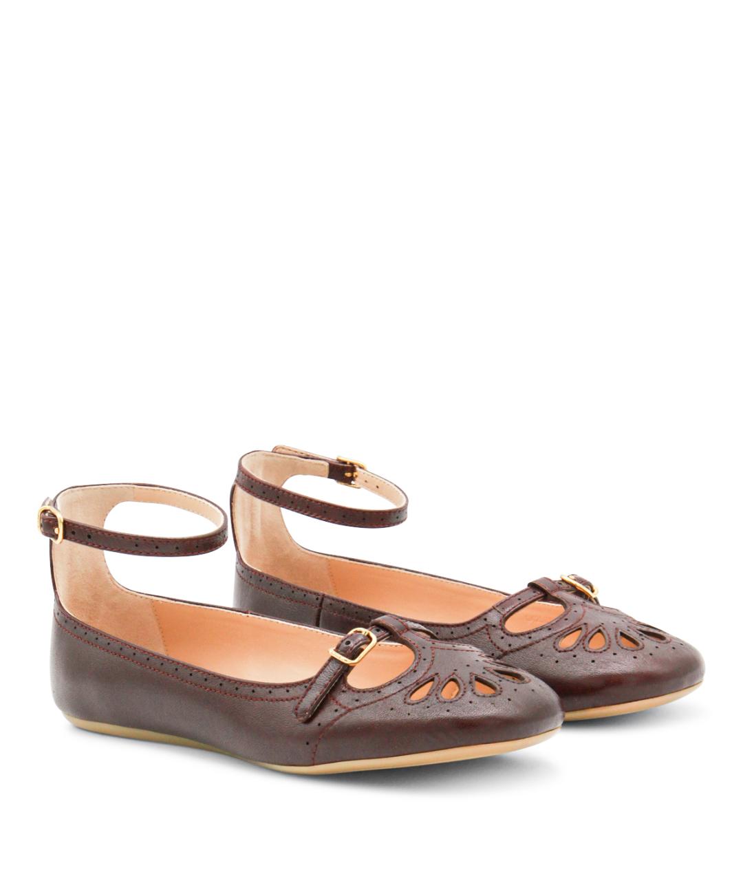 CHLOE Бордовые кожаные балетки, фото 2