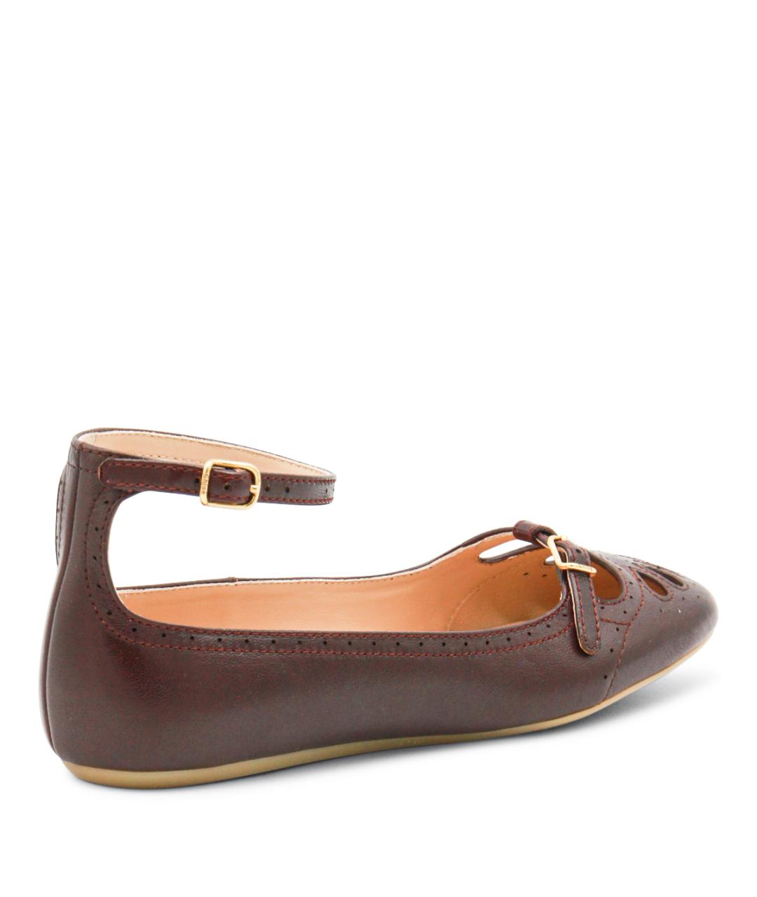 CHLOE Бордовые кожаные балетки, фото 3