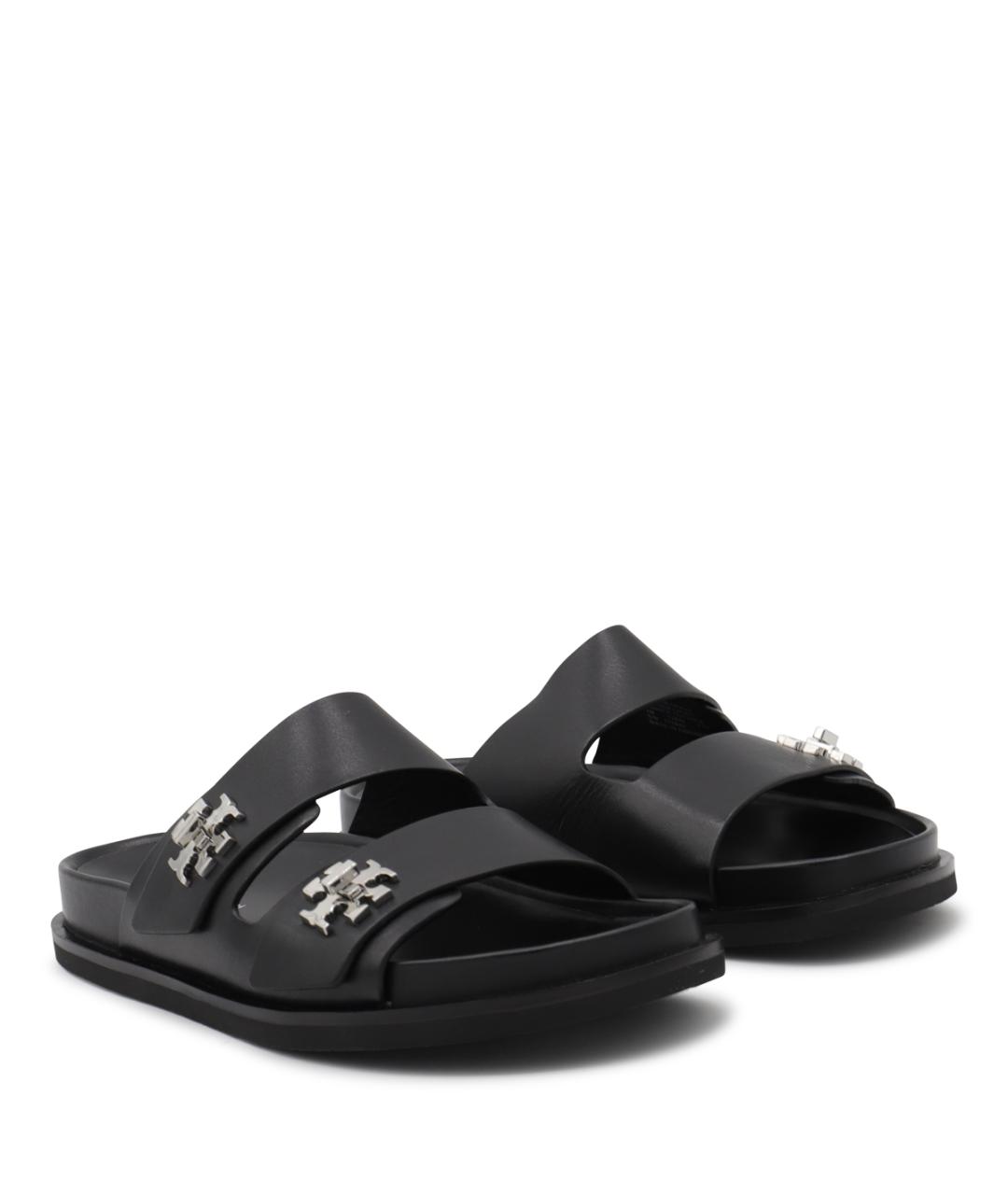 TORY BURCH Черные кожаные сандалии, фото 2