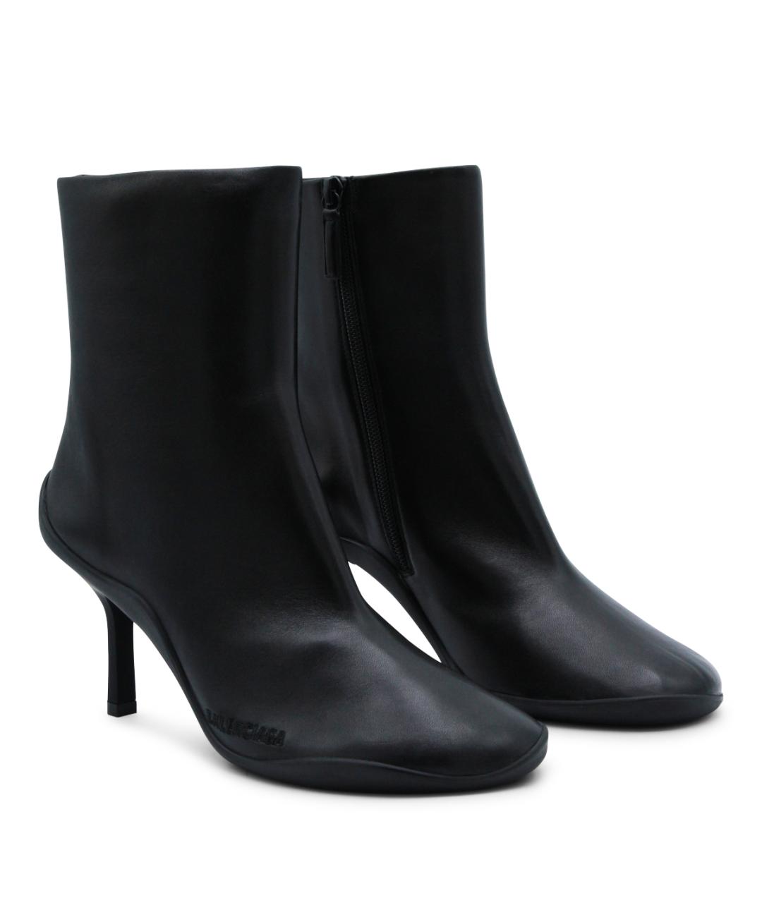 BALENCIAGA Черные кожаные ботильоны, фото 2