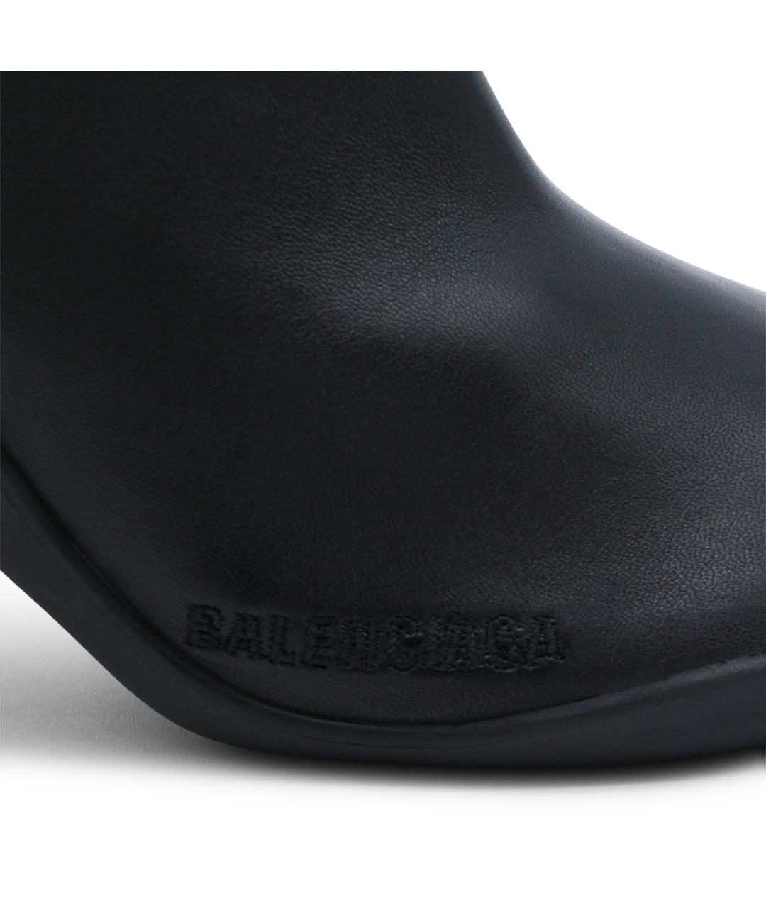 BALENCIAGA Черные кожаные ботильоны, фото 4
