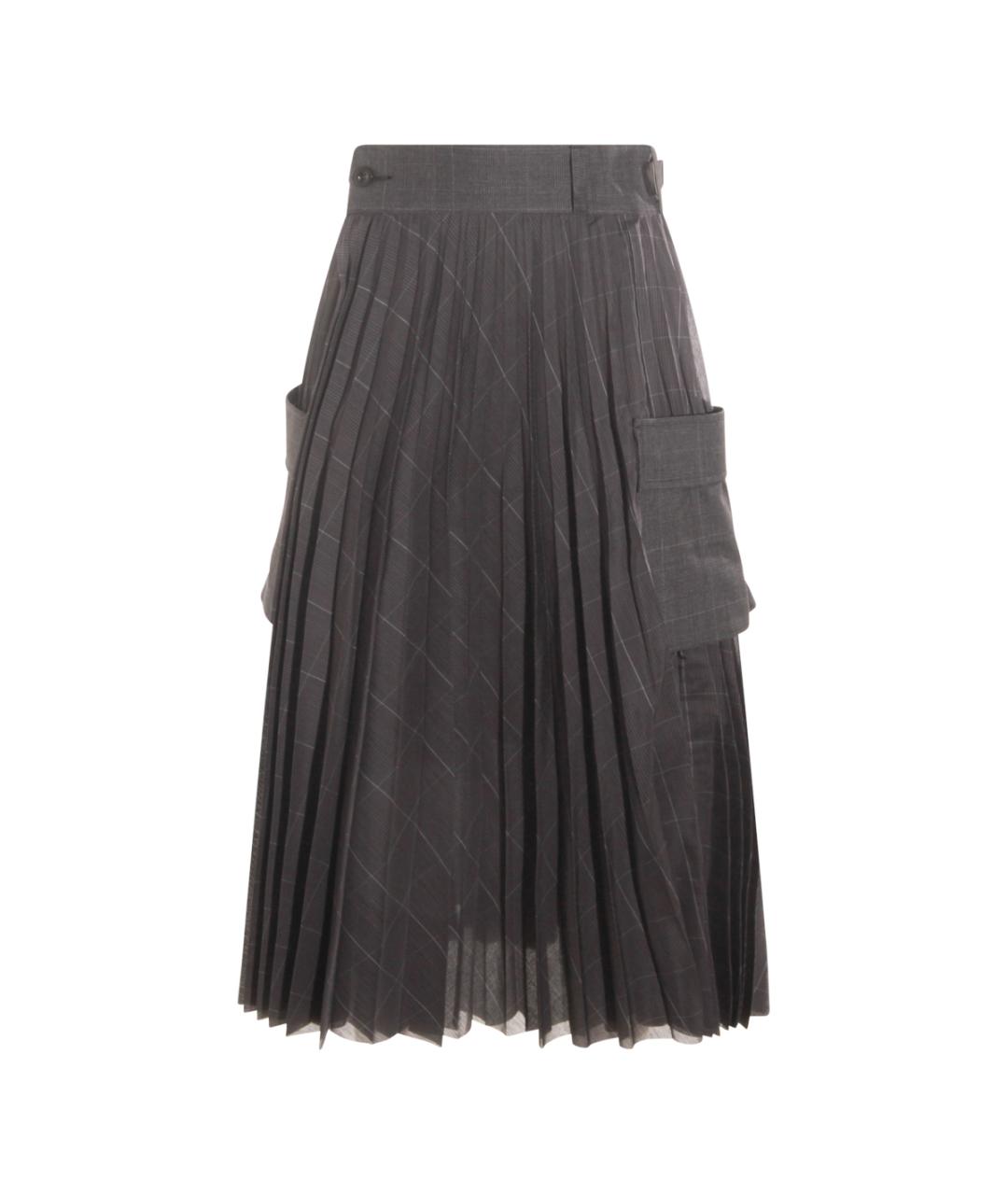 SACAI Серая юбка миди, фото 1