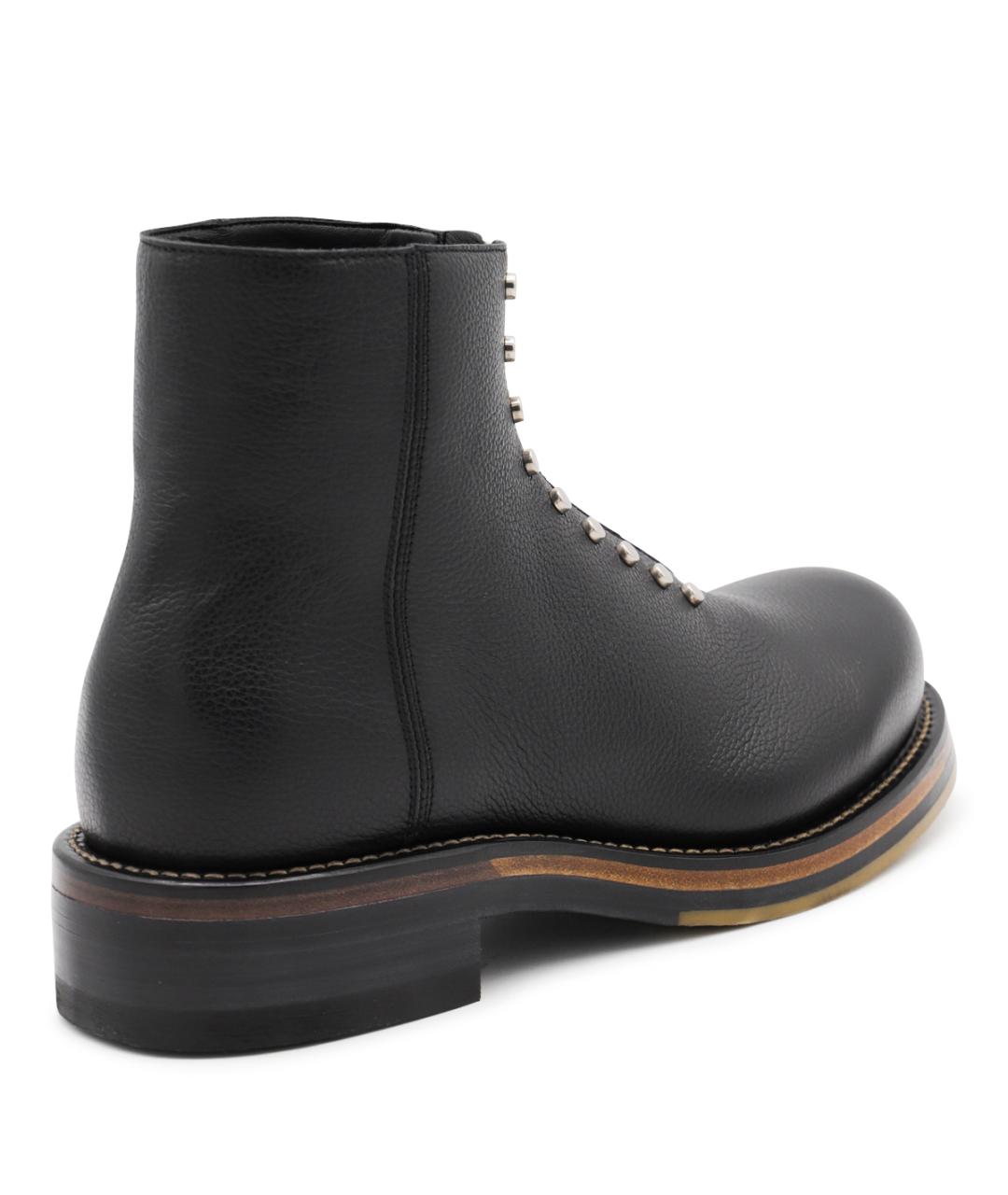 ALEXANDER MCQUEEN Черные кожаные низкие ботинки, фото 3