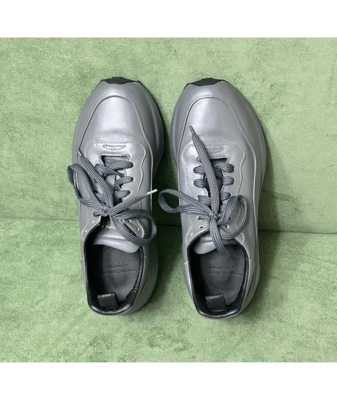 OFFICINE CREATIVE Серые кожаные кроссовки, фото 2