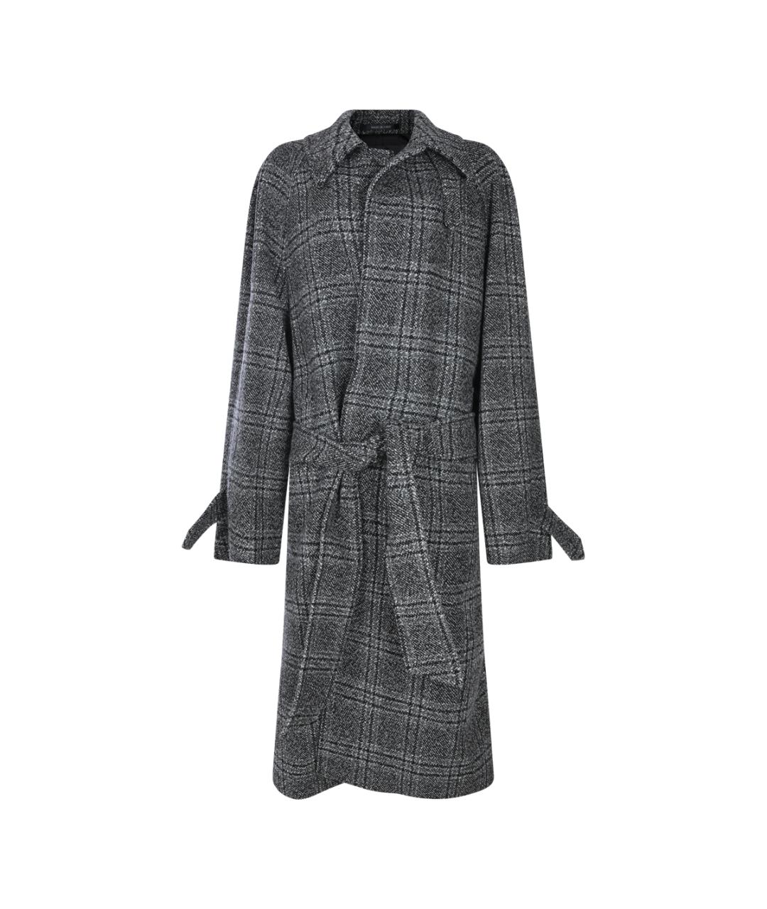 BALENCIAGA Антрацитовое шерстяное пальто, фото 1