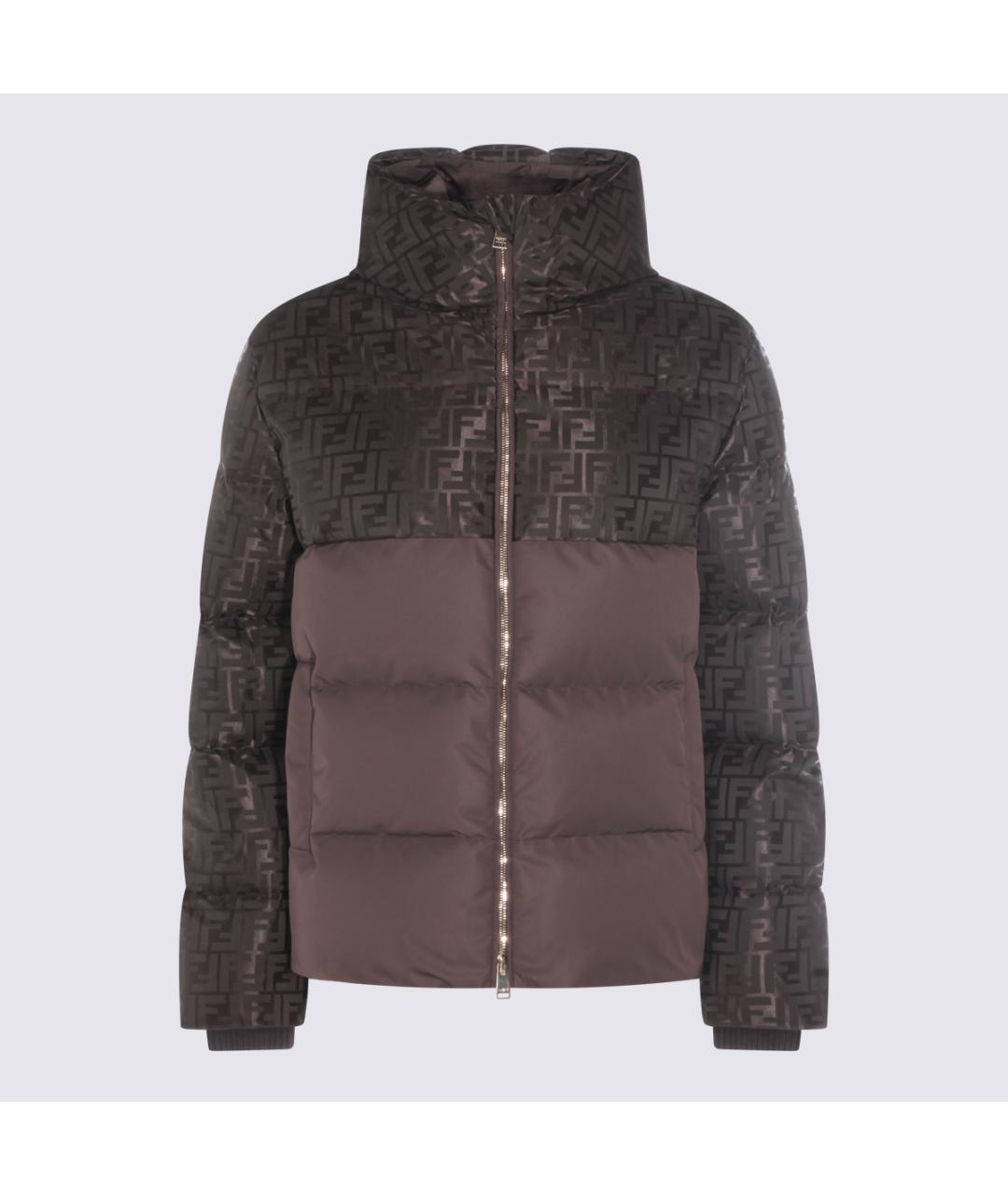 FENDI Коричневый полиамидовый пуховик, фото 2