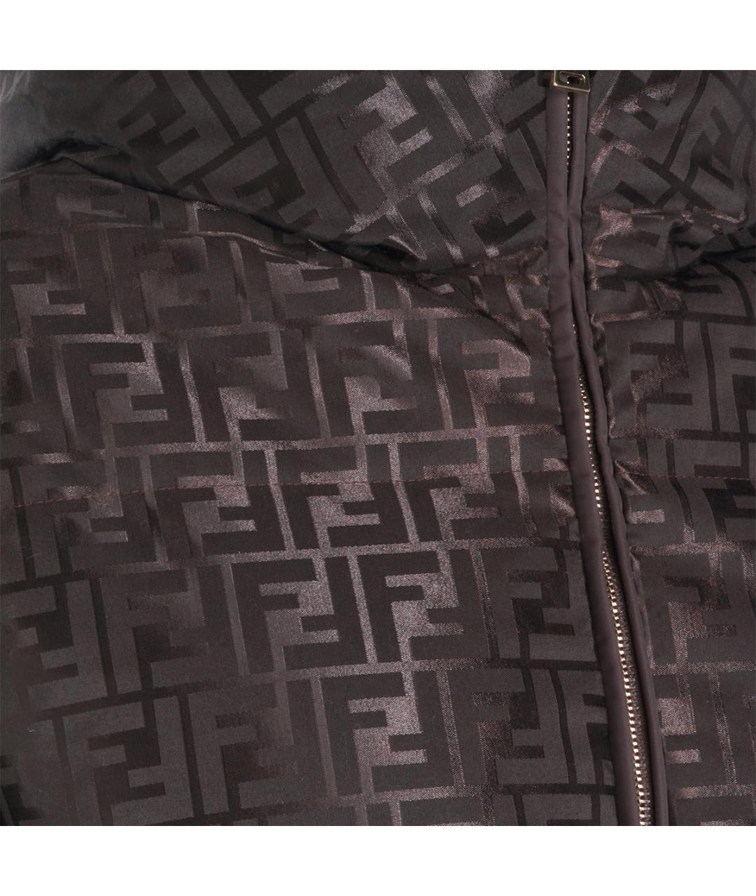 FENDI Коричневый полиамидовый пуховик, фото 4