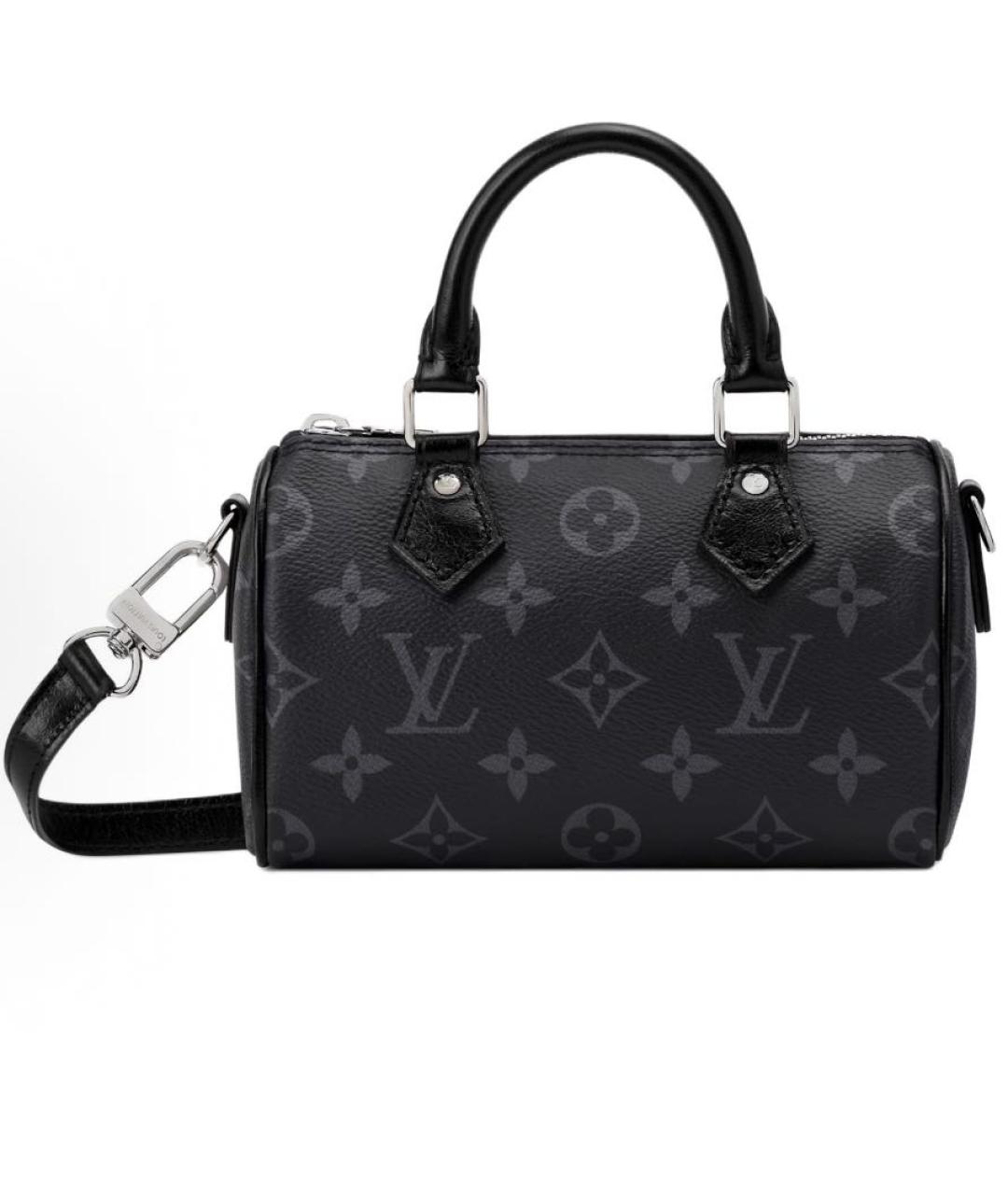 LOUIS VUITTON Черная кожаная сумка с короткими ручками, фото 5