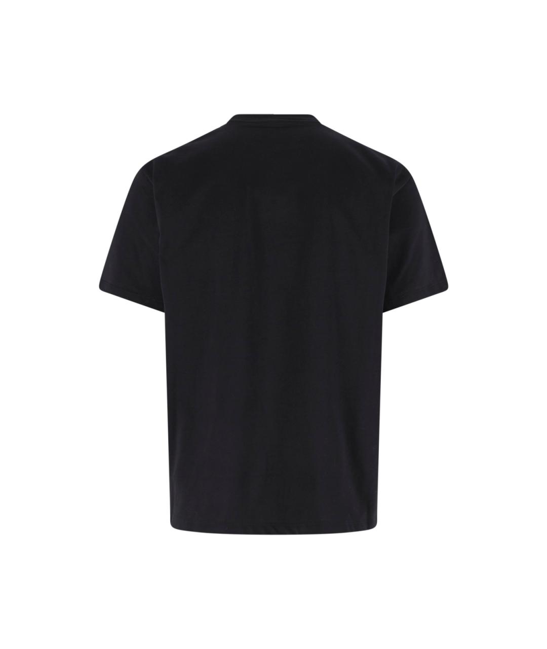 VALENTINO Черная хлопковая футболка, фото 2