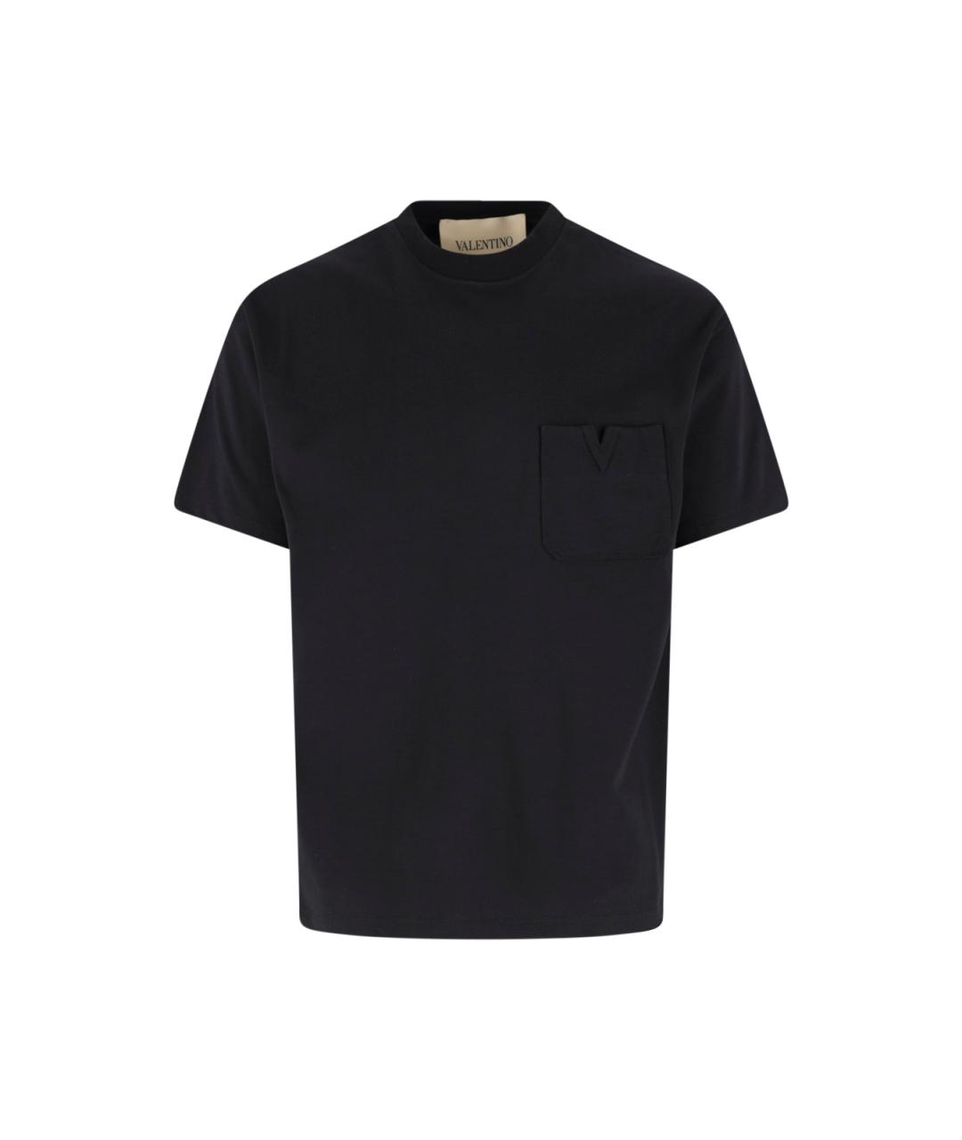 VALENTINO Черная хлопковая футболка, фото 1