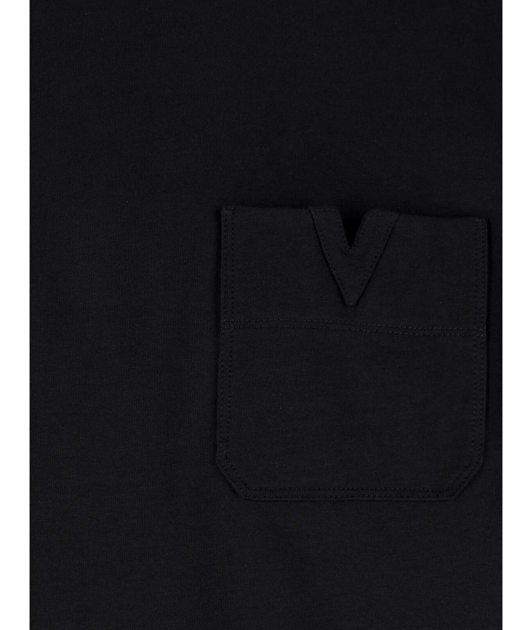 VALENTINO Черная хлопковая футболка, фото 3