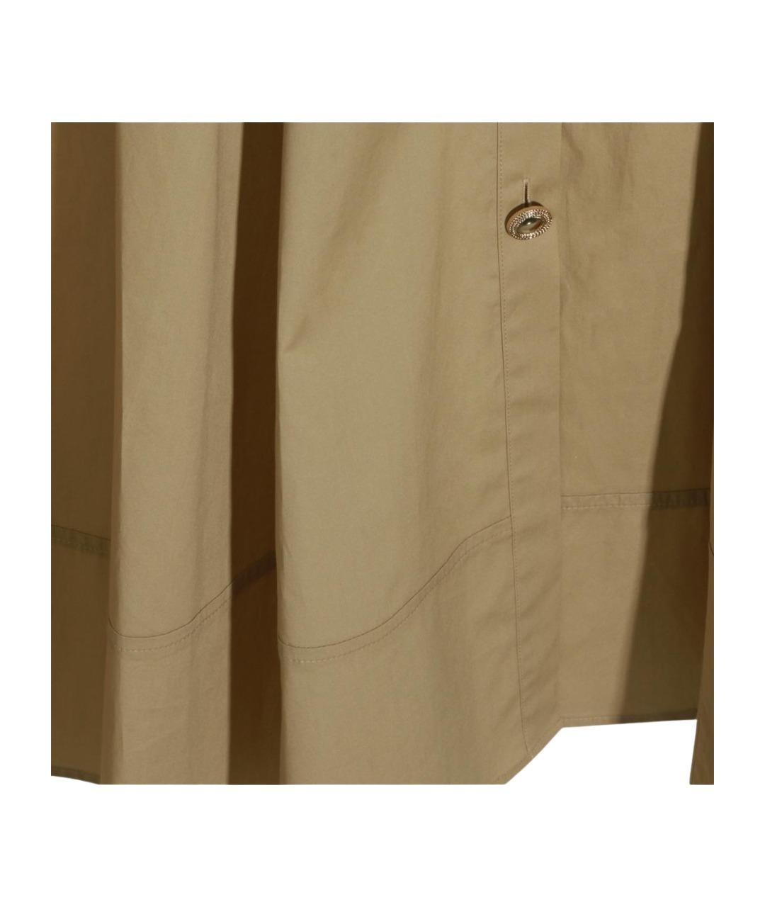 TWIN-SET Бежевая хлопковая юбка миди, фото 4