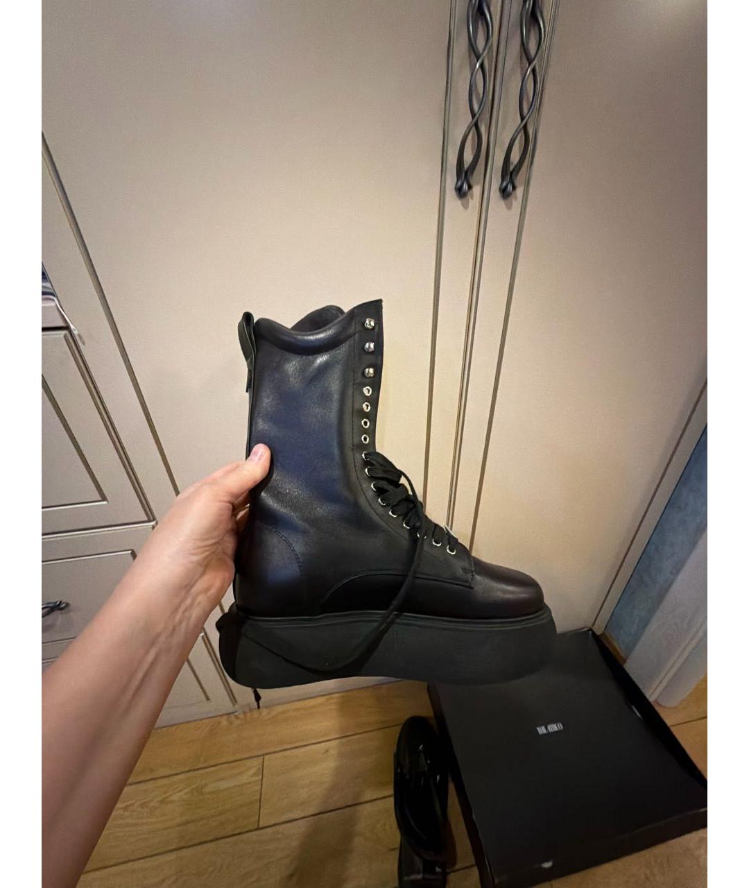 THE ATTICO Черные кожаные ботинки, фото 8