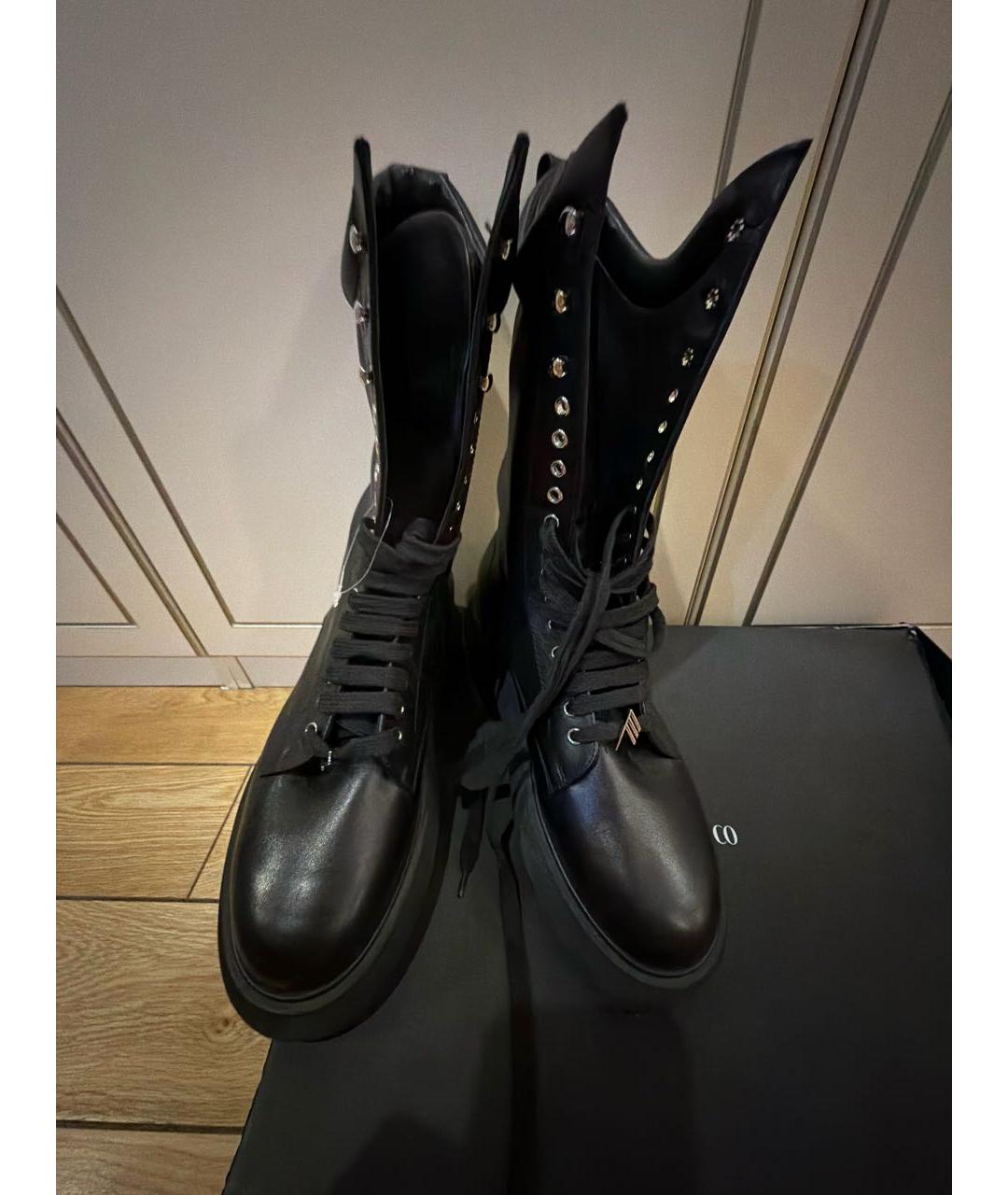 THE ATTICO Черные кожаные ботинки, фото 2