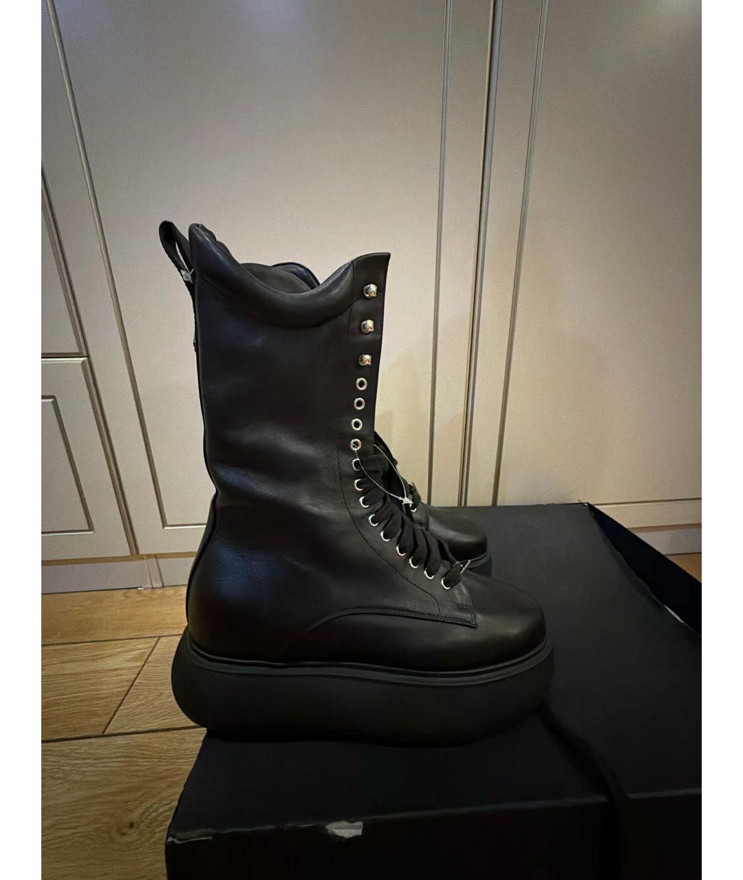 THE ATTICO Черные кожаные ботинки, фото 9