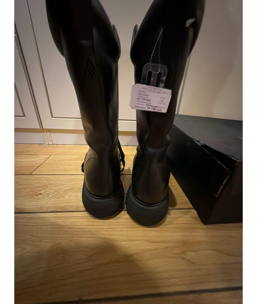 THE ATTICO Черные кожаные ботинки, фото 4