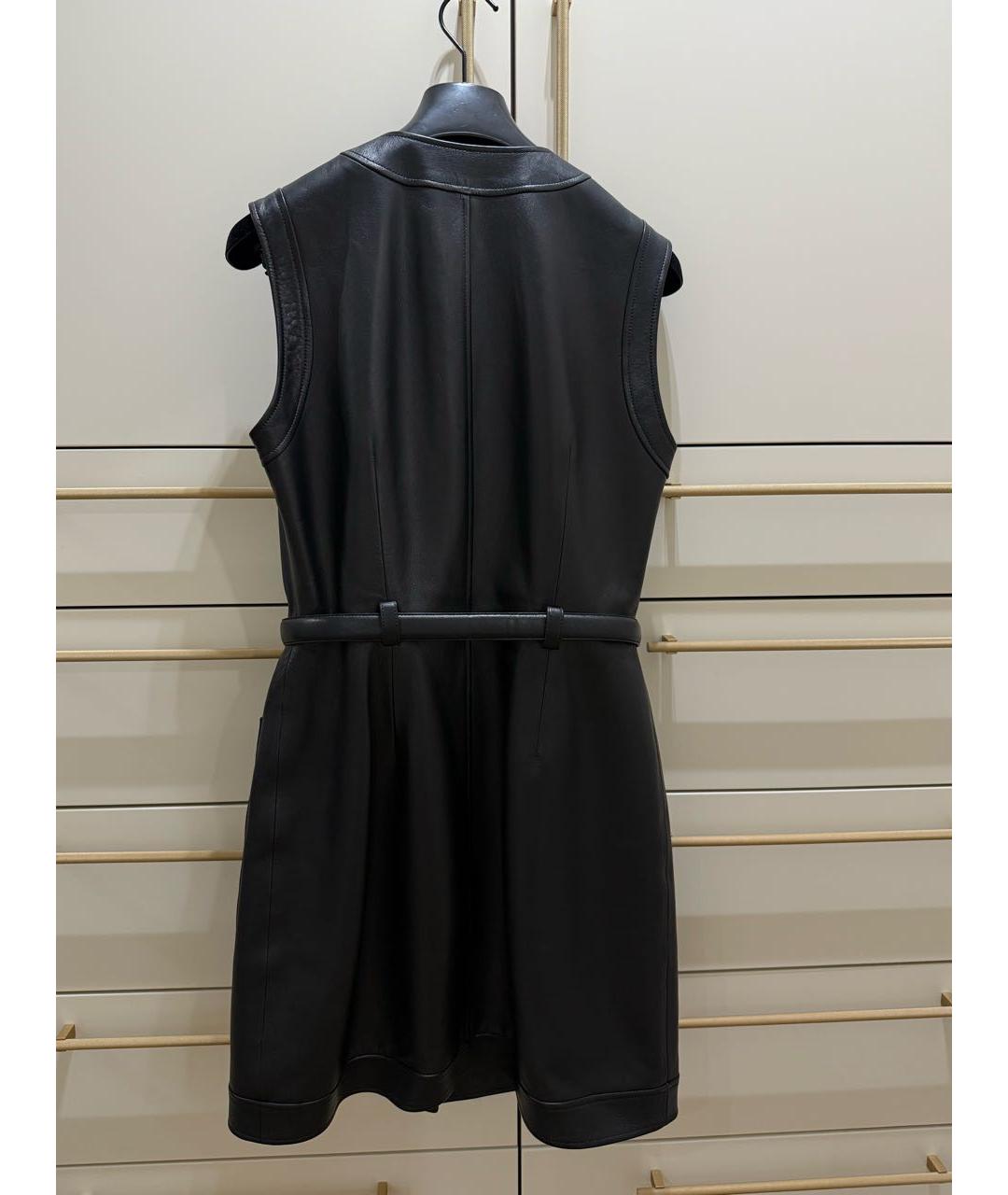 GUCCI Черное кожаное повседневное платье, фото 3