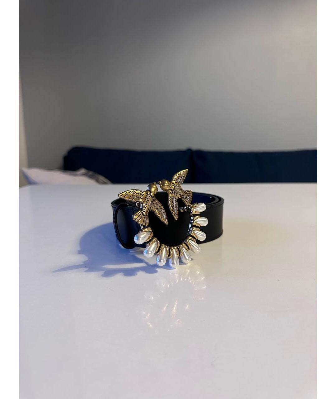 PINKO Черный кожаный ремень, фото 7