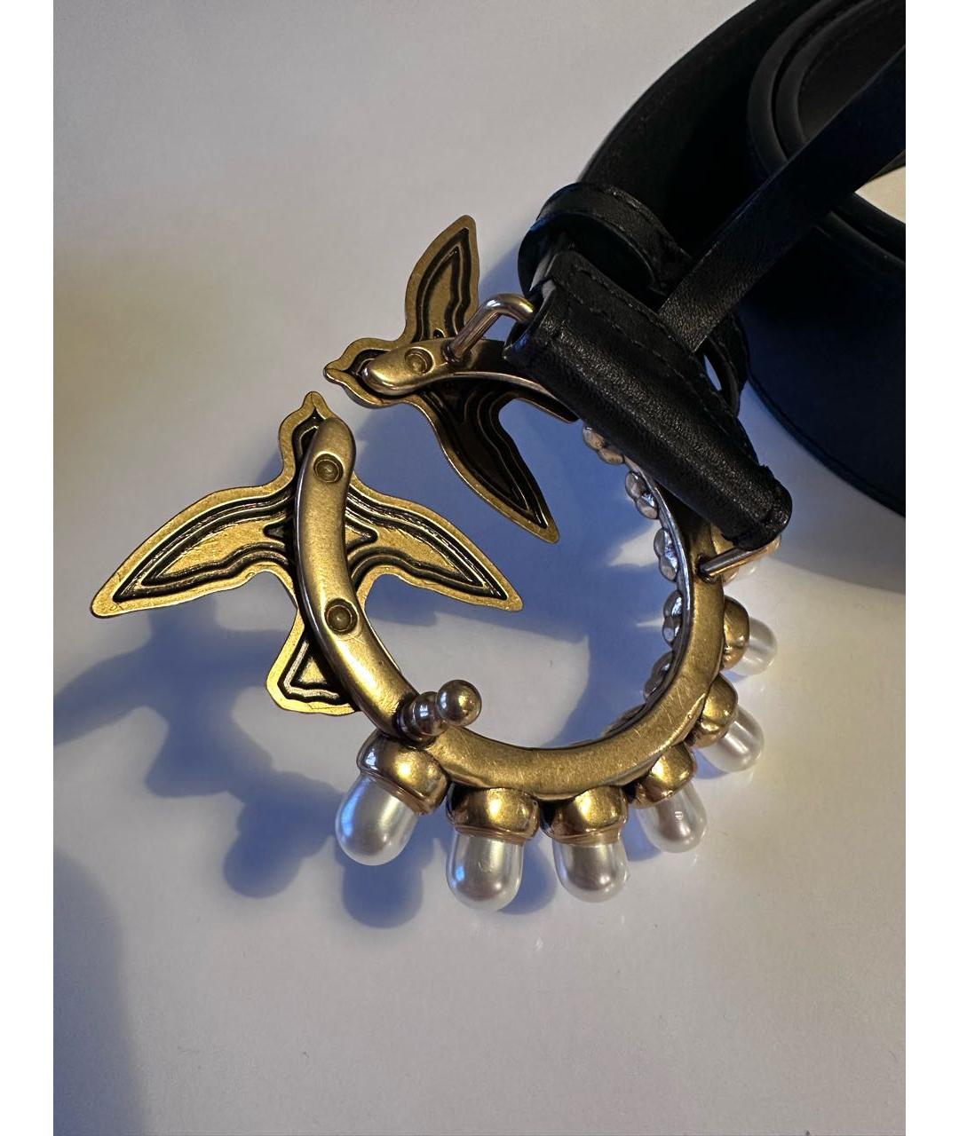 PINKO Черный кожаный ремень, фото 5