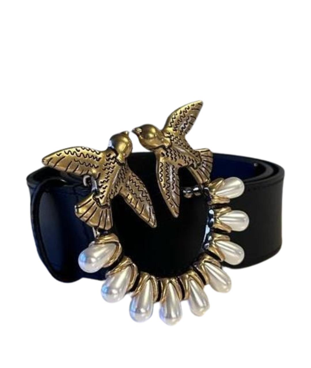 PINKO Черный кожаный ремень, фото 1