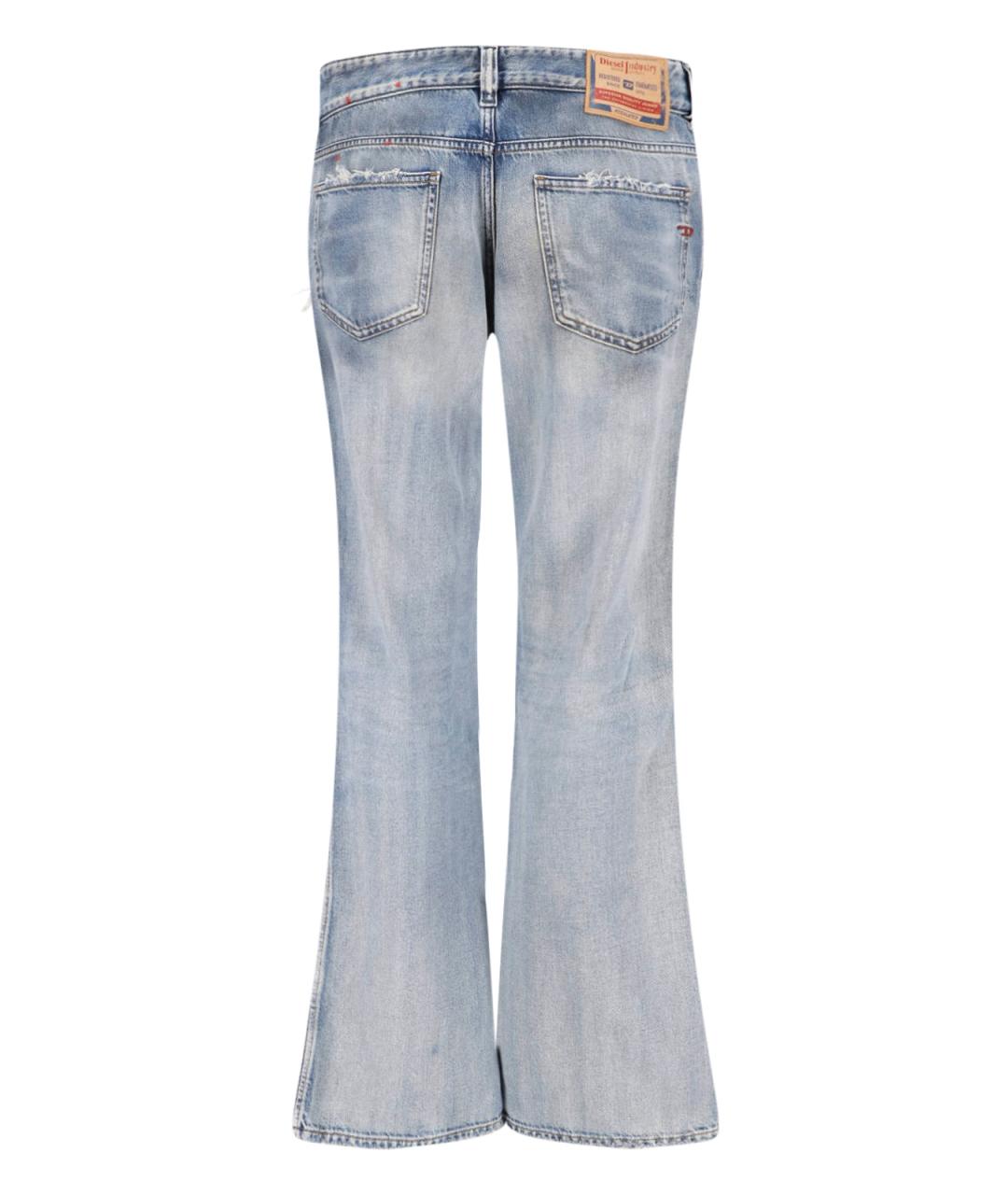 DIESEL Голубые хлопковые прямые джинсы, фото 2