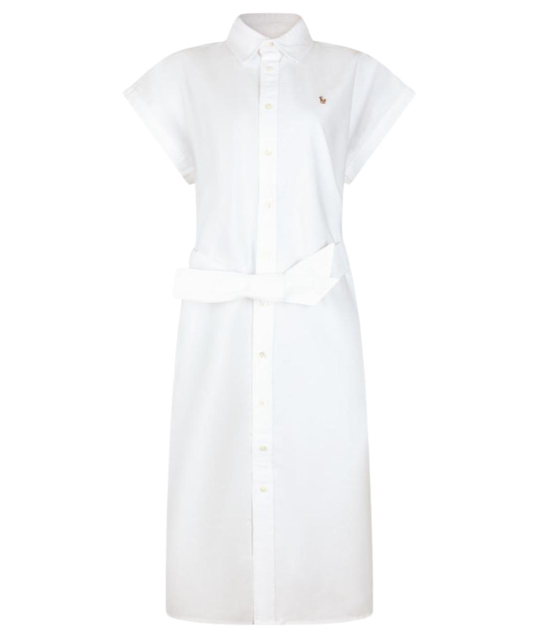 POLO RALPH LAUREN Белое хлопковое повседневное платье, фото 1