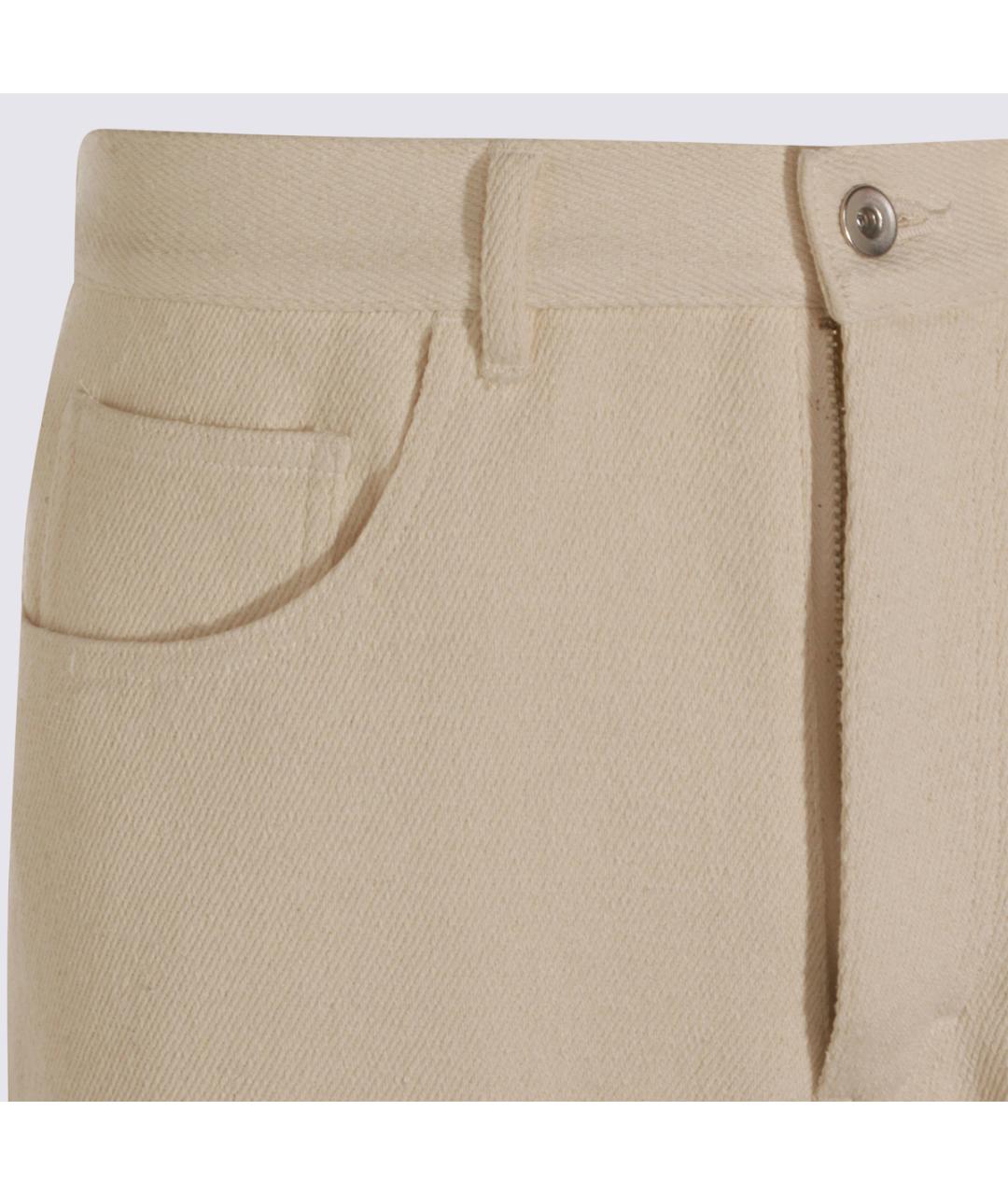 AURALEE Белые шелковые повседневные брюки, фото 3