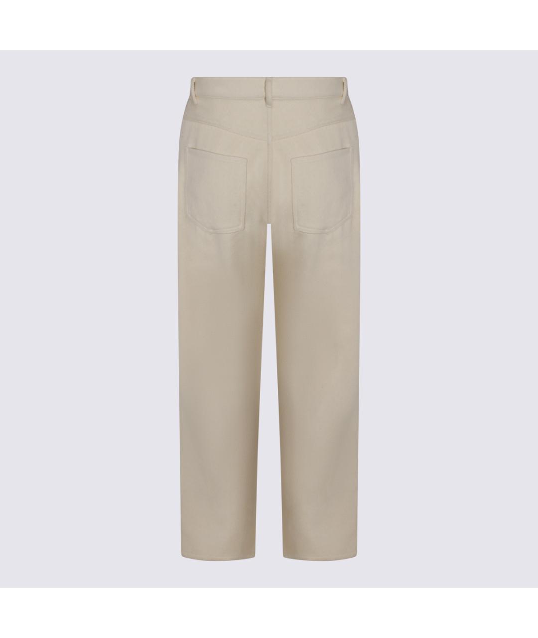 AURALEE Белые шелковые повседневные брюки, фото 2