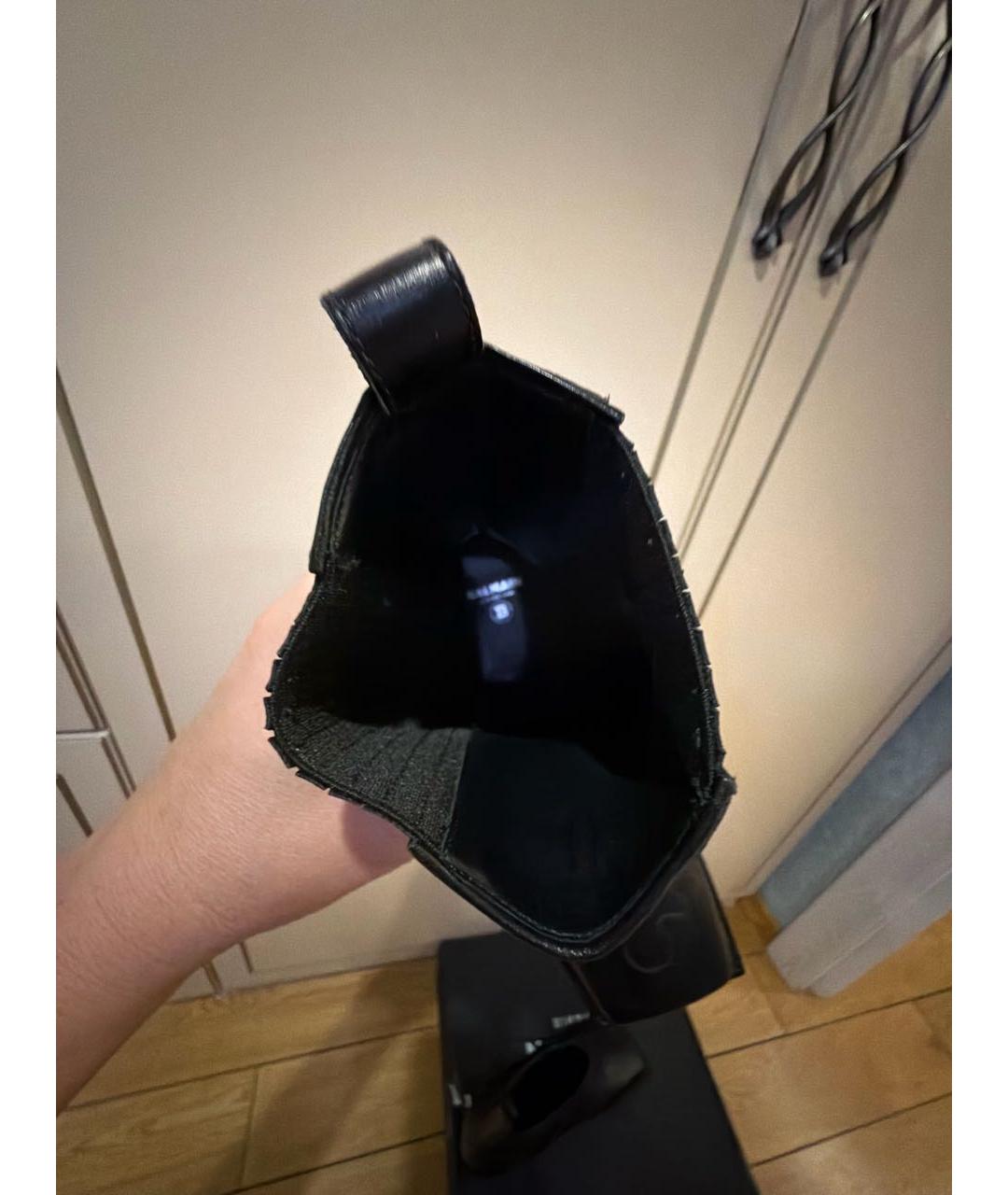 BALMAIN Черные кожаные высокие ботинки, фото 5