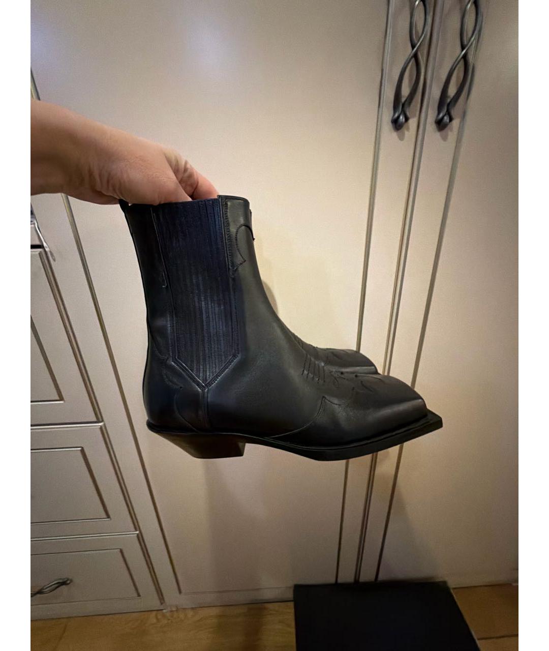 BALMAIN Черные кожаные высокие ботинки, фото 7