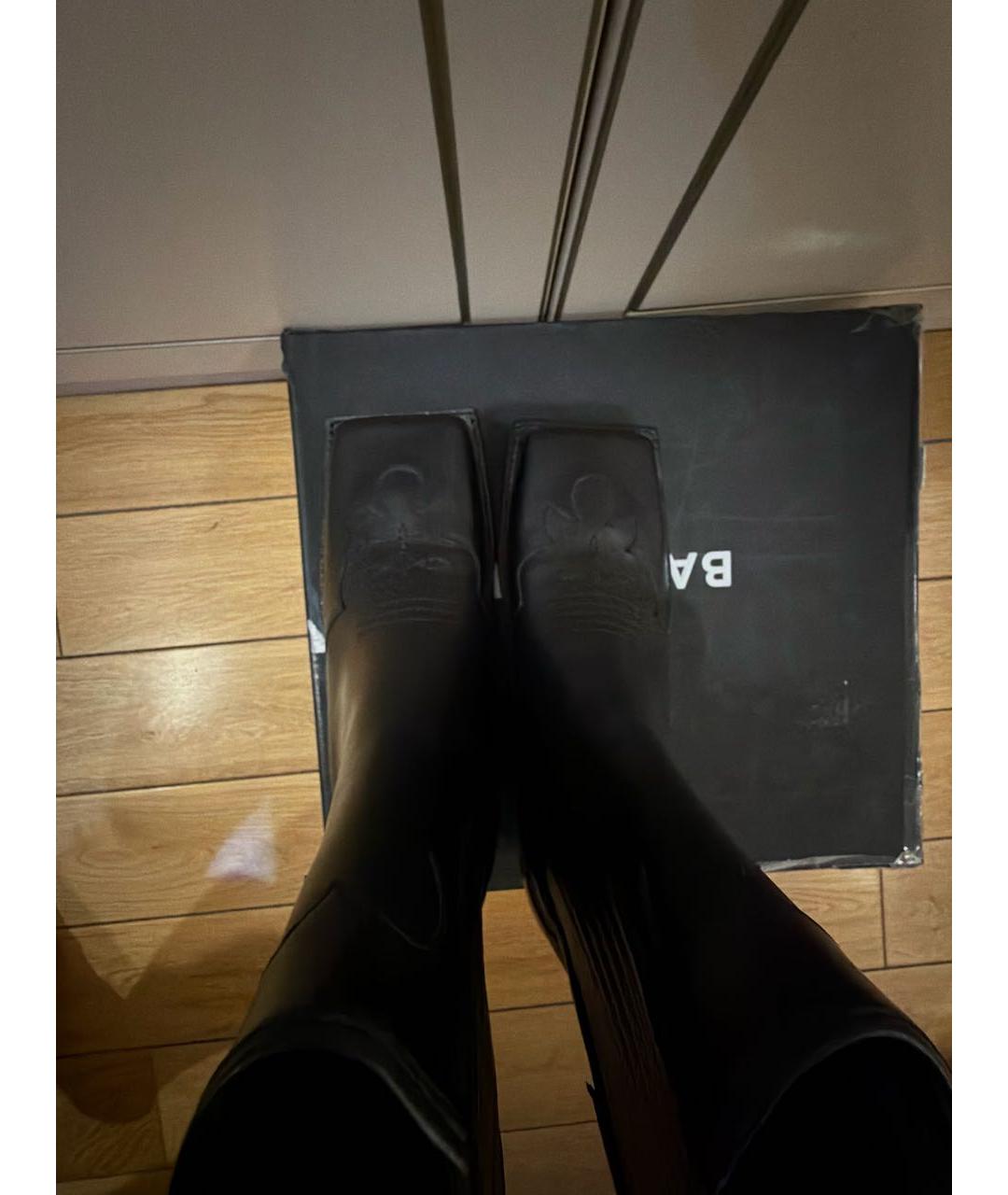 BALMAIN Черные кожаные высокие ботинки, фото 3