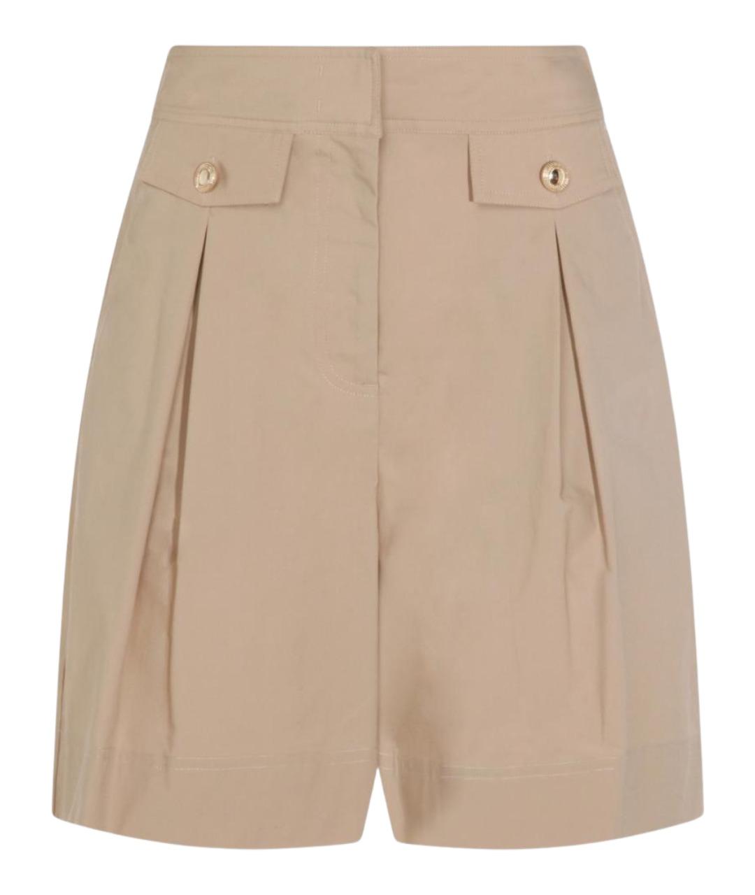 TWIN-SET Бежевые хлопко-эластановые шорты, фото 1